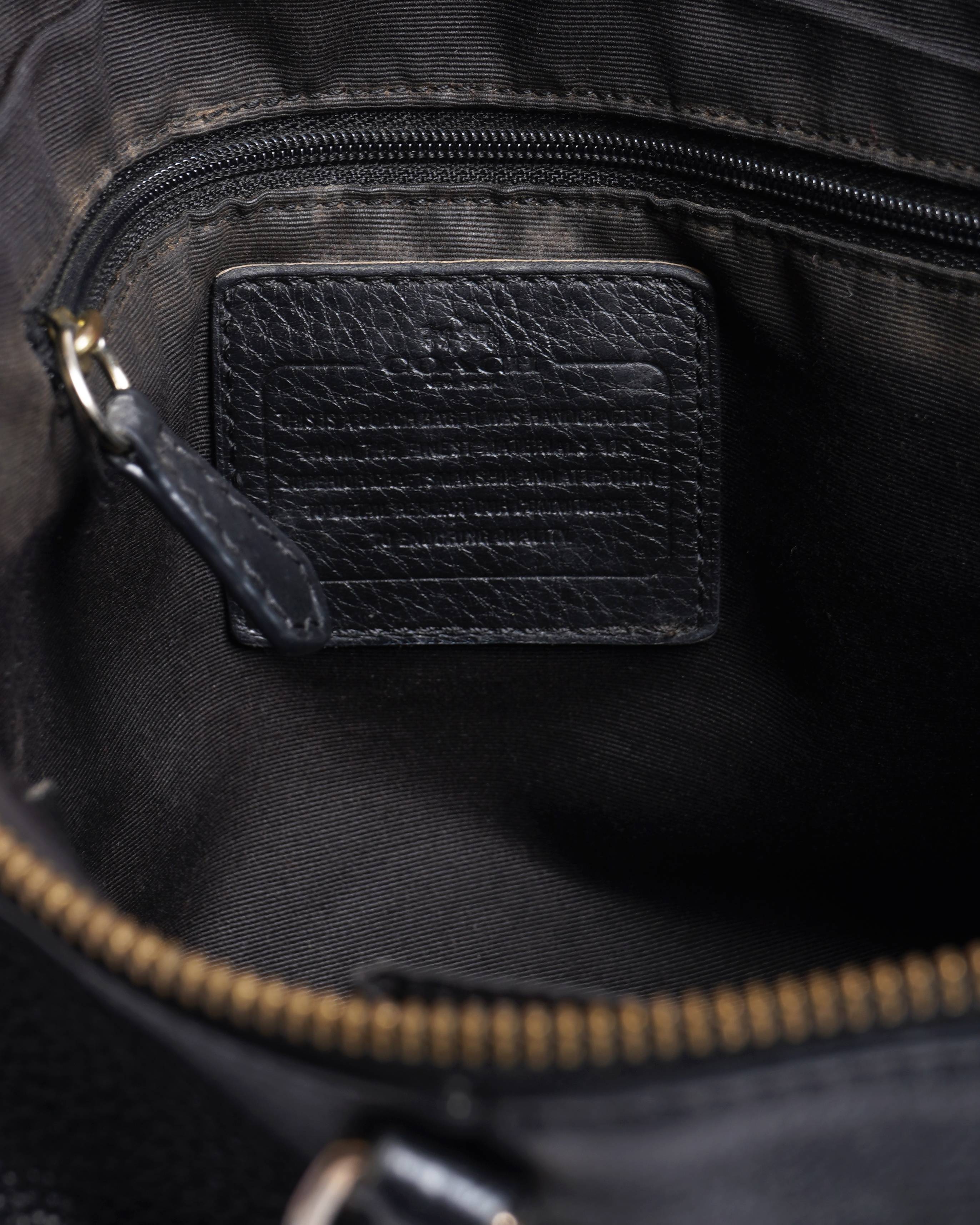 Coach Pebbled Leather Shoulder Bag In Black