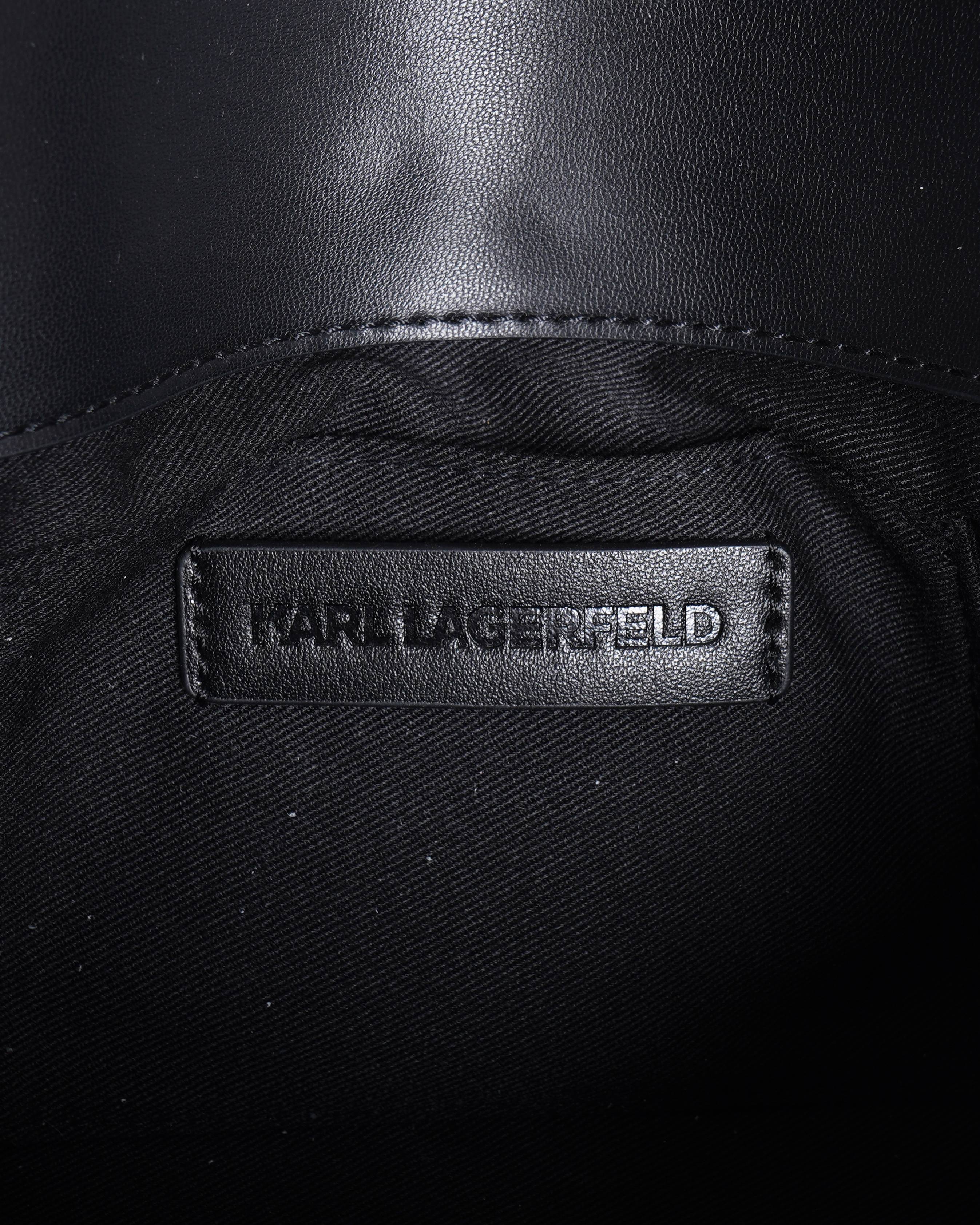 New Karl Lagerfeld Black K Soiree Rhinestone Clutch Bag