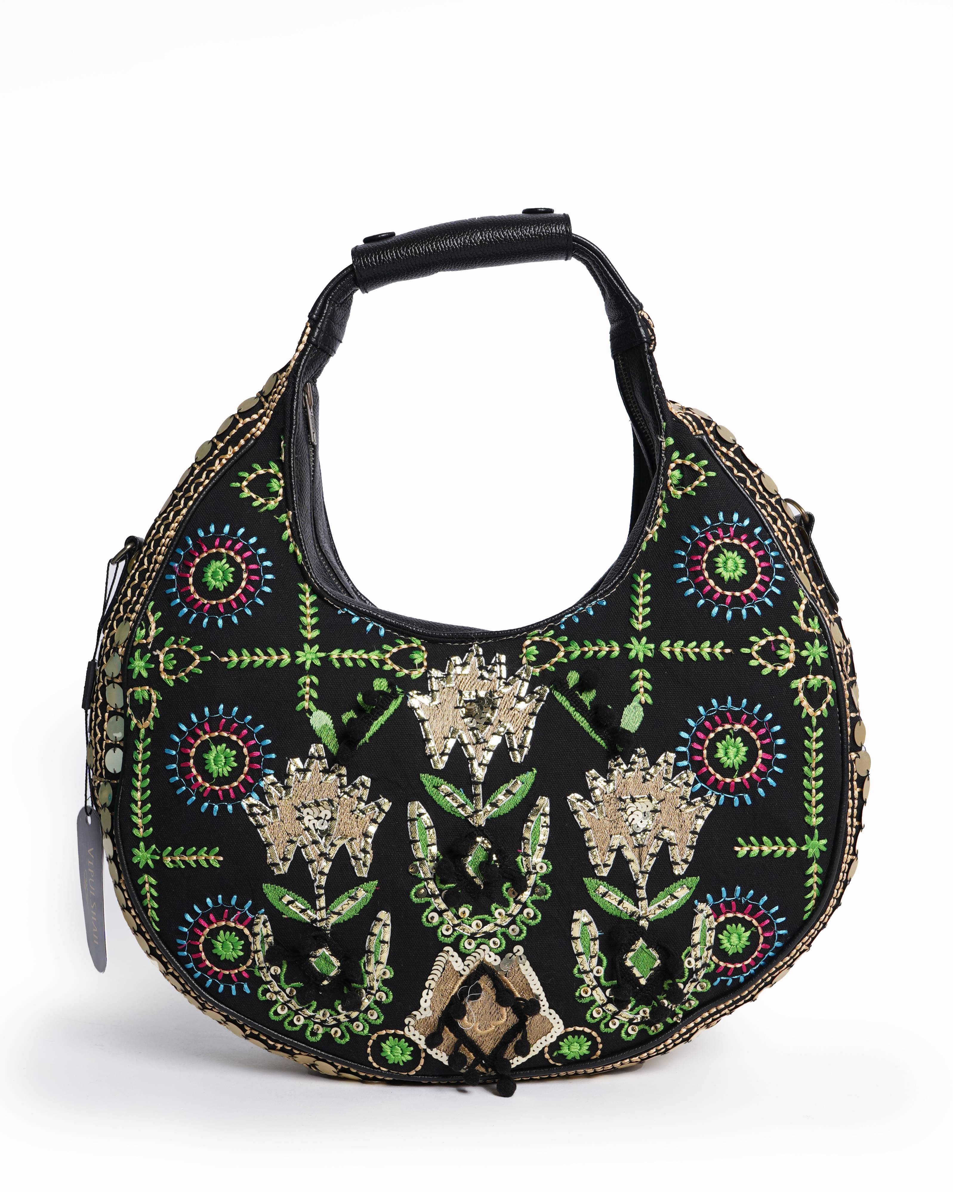 New Vipul shah Afia Multicolour Embroidered Tote Bag