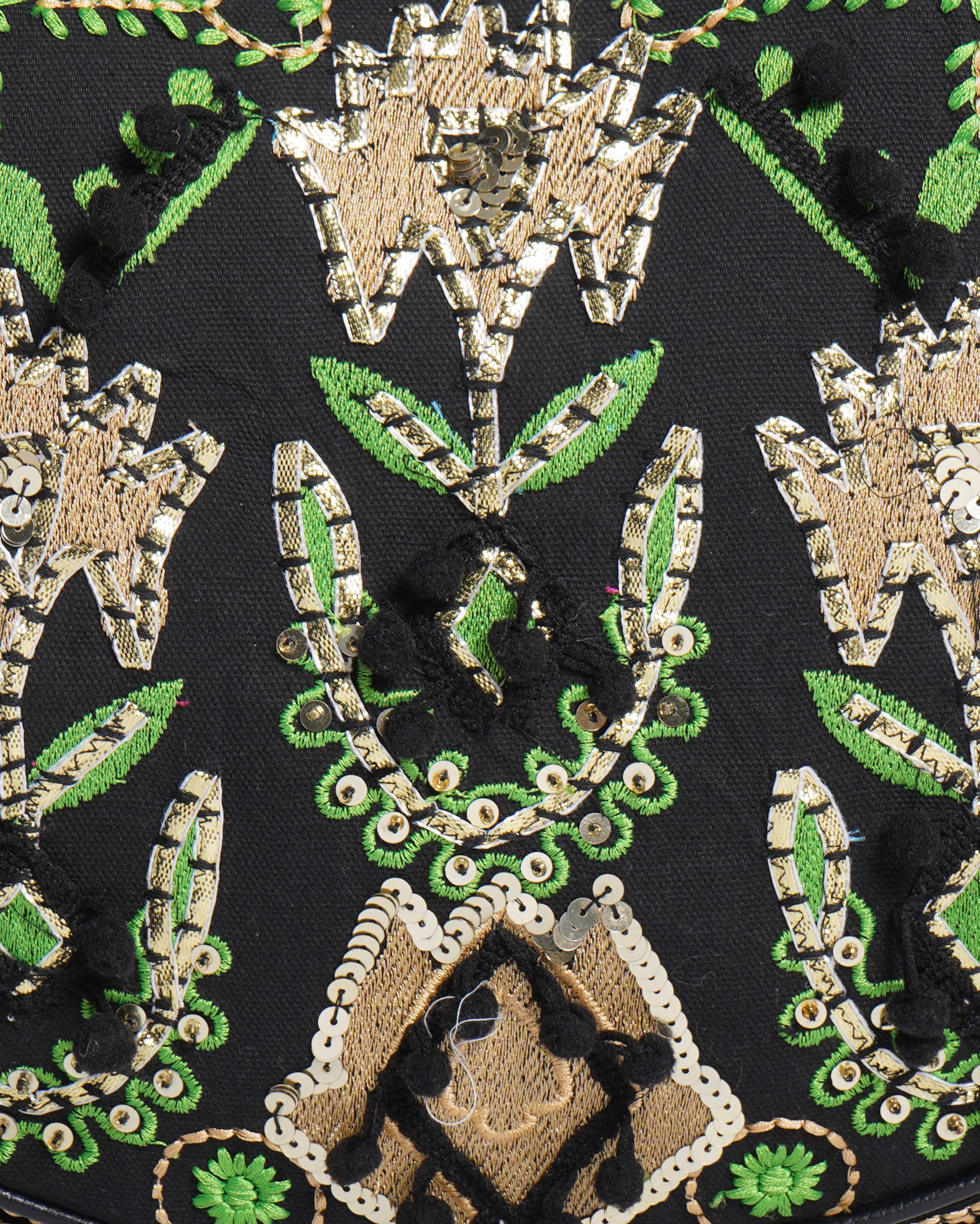 New Vipul shah Afia Multicolour Embroidered Tote Bag