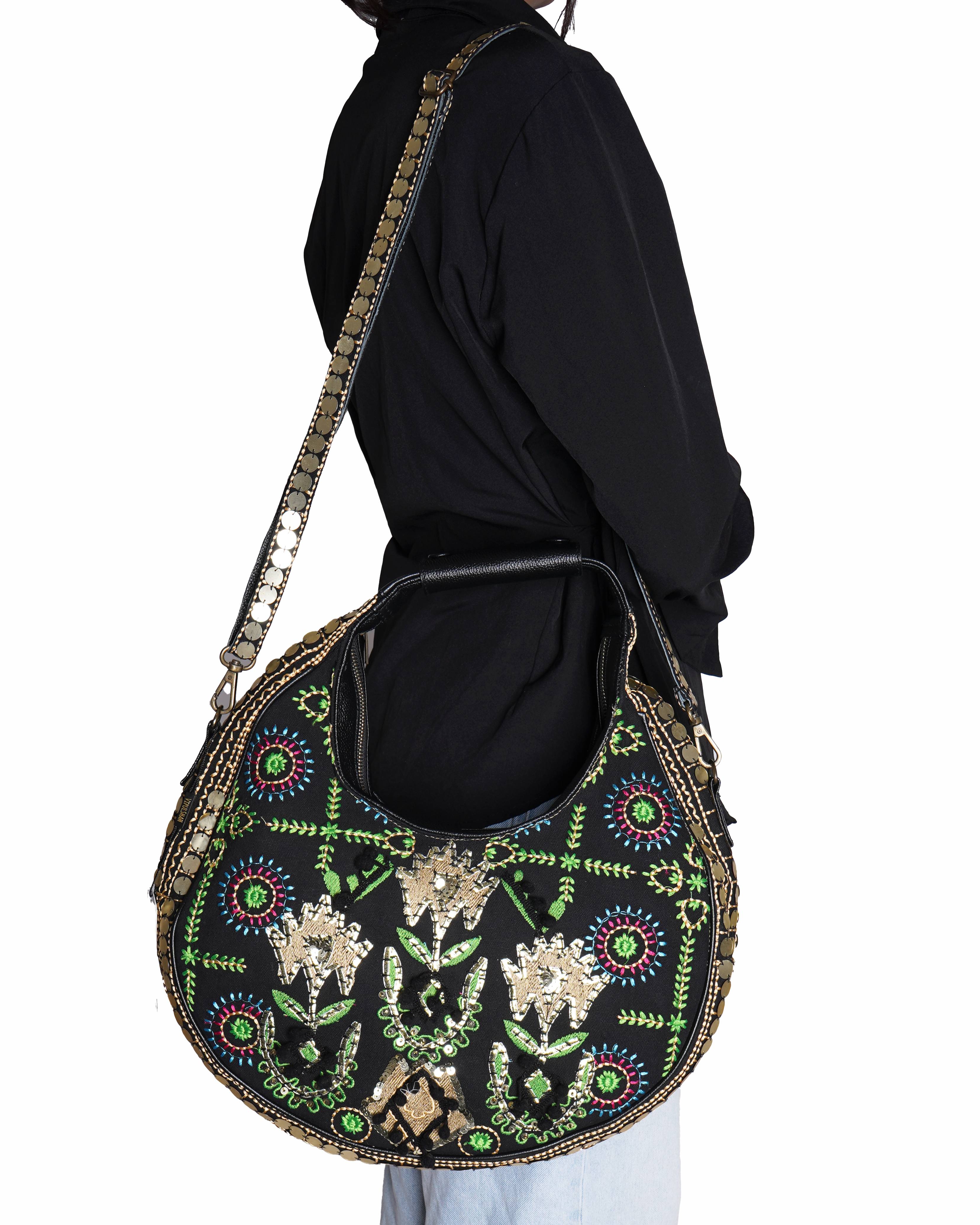 New Vipul shah Afia Multicolour Embroidered Tote Bag