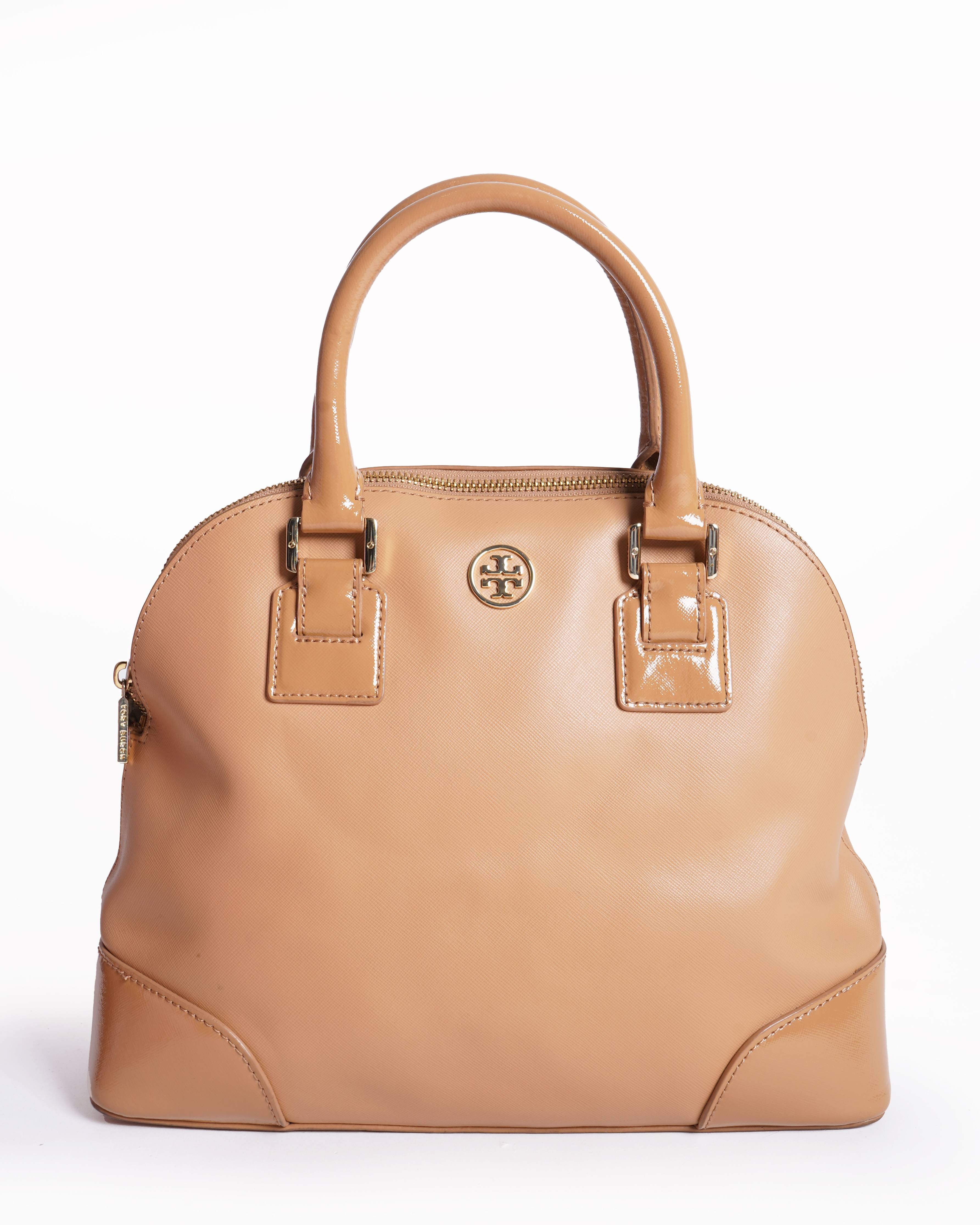 Tory Burch Robinson Dome Satchel in a beige