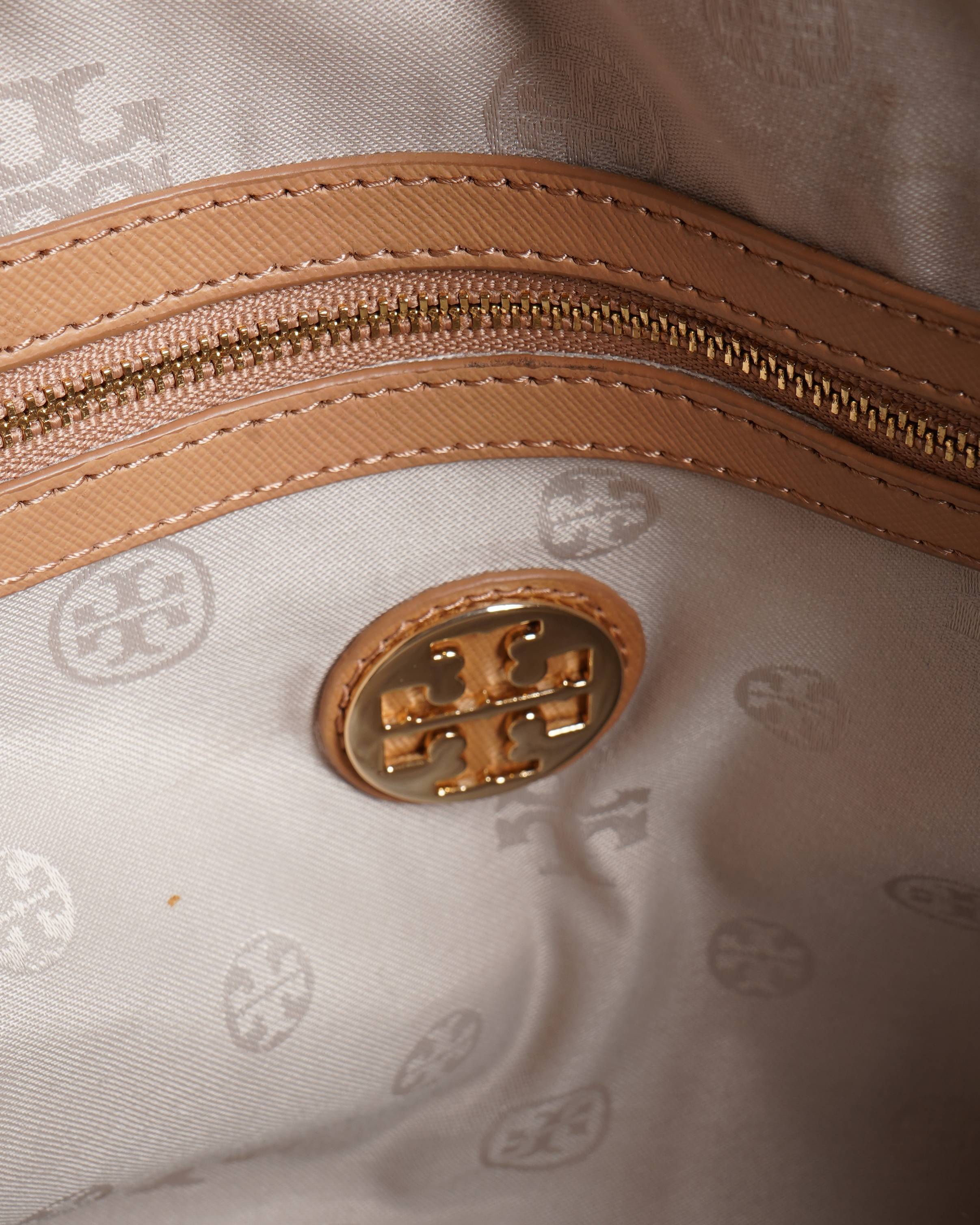 Tory Burch Robinson Dome Satchel in a beige