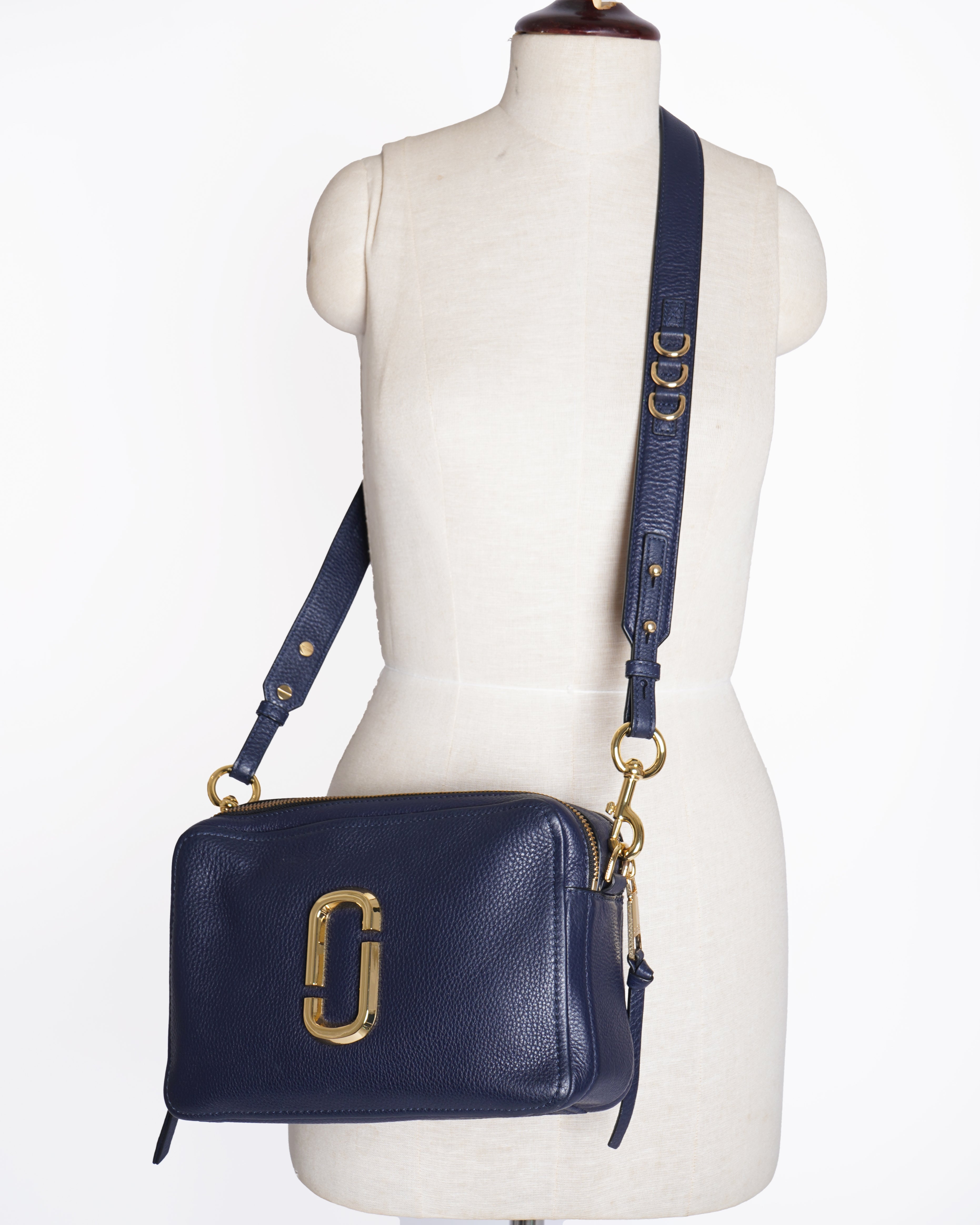 Marc Jacobs Softshot 21 Crossbody Bag In Deep Blue