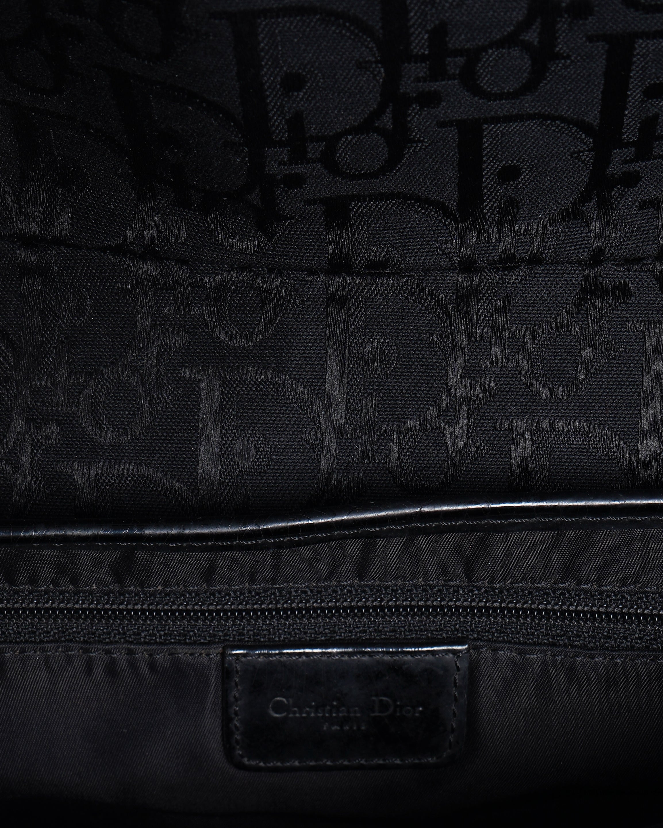 Christian dior saddle bag in black vintage signature canvas logo