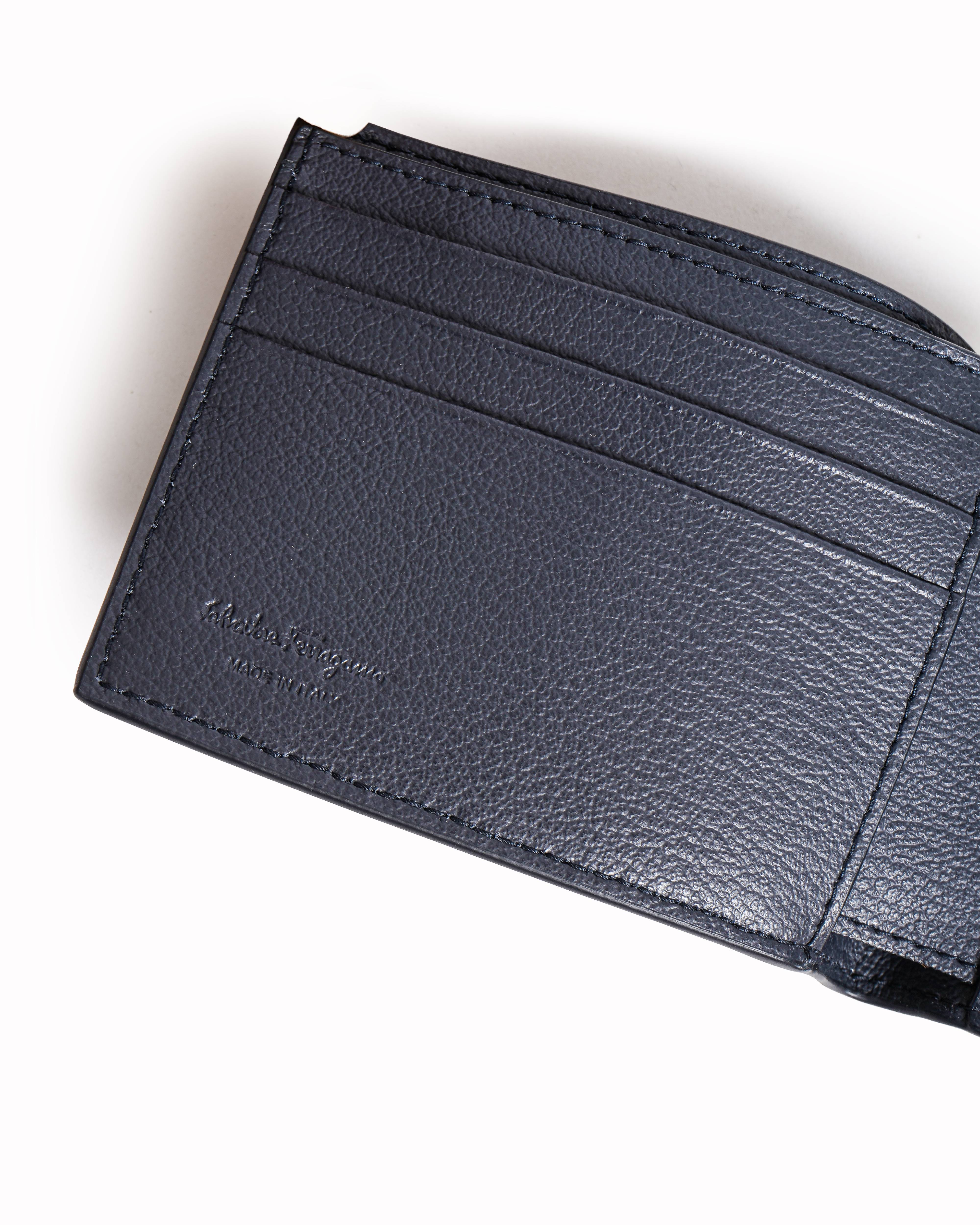 Ferragamo Gancini Embossed Leather Bi-Fold Wallet