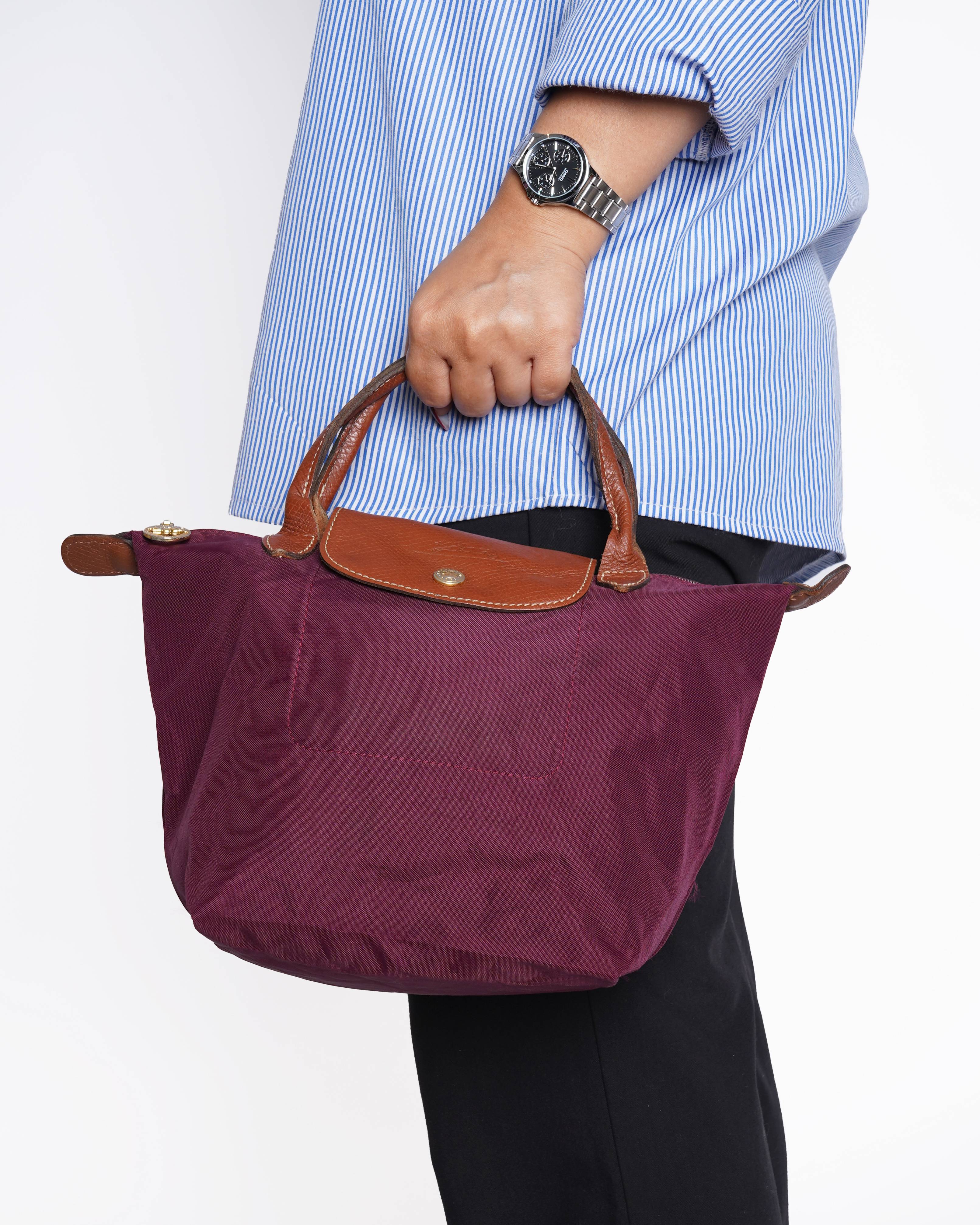 Longchamp Le Pliage Tote Bag in burgundy