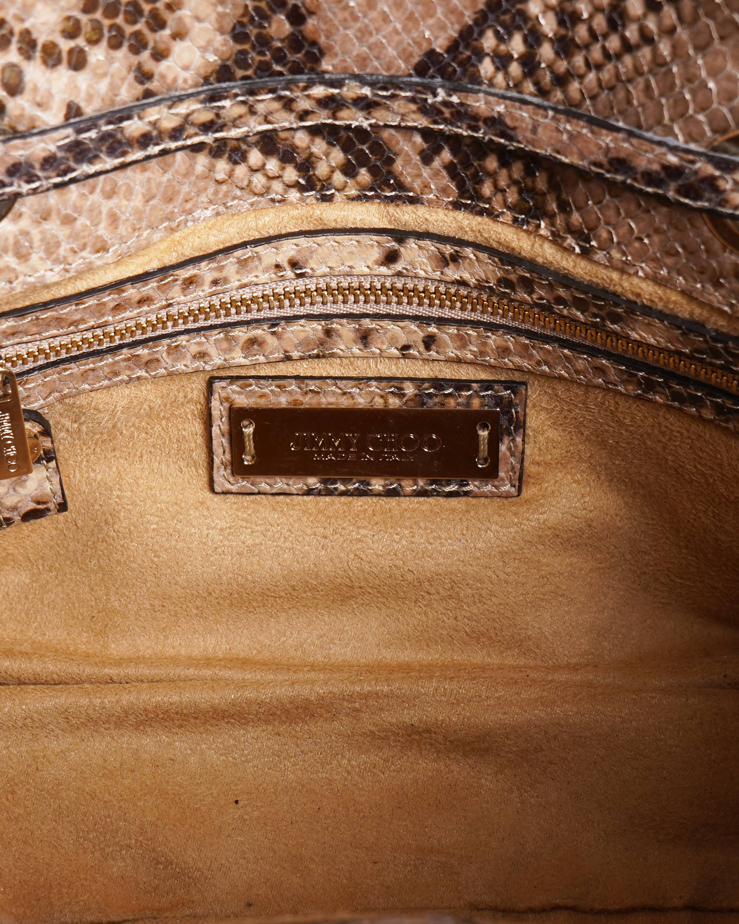 Jimmy choo rosalie python skin satchel bag