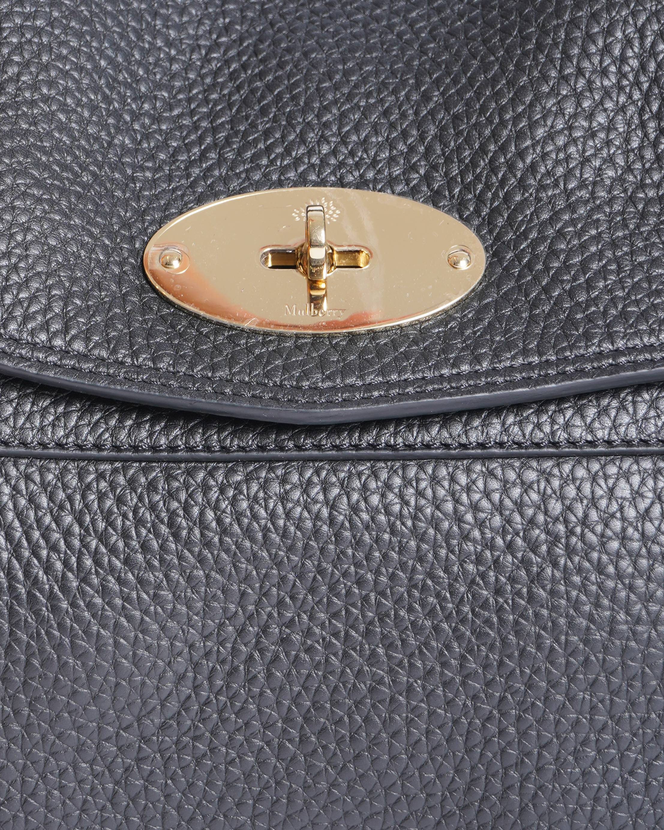 Mulberry Black Heavy Grain Alexa Satchel