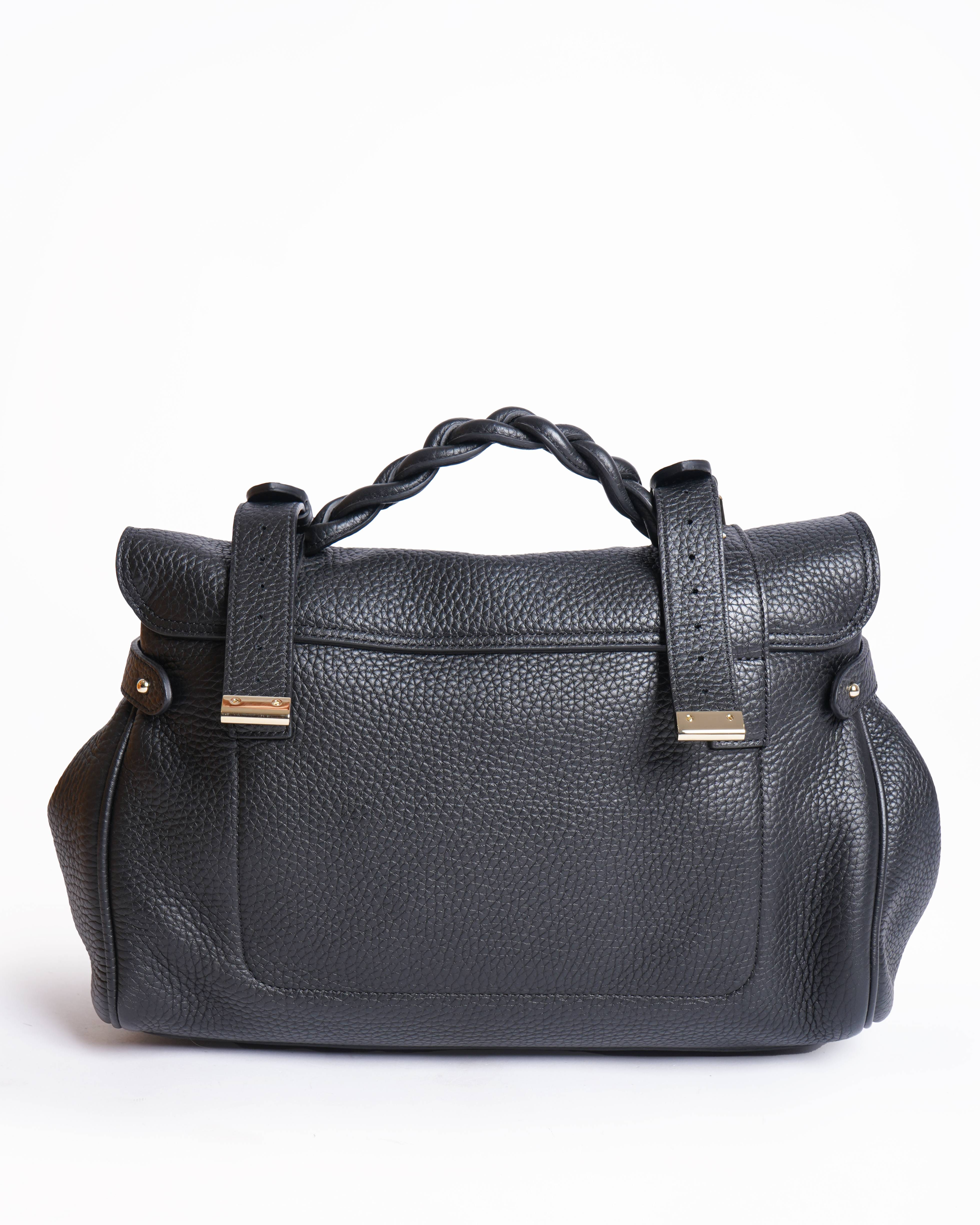 Mulberry Black Heavy Grain Alexa Satchel