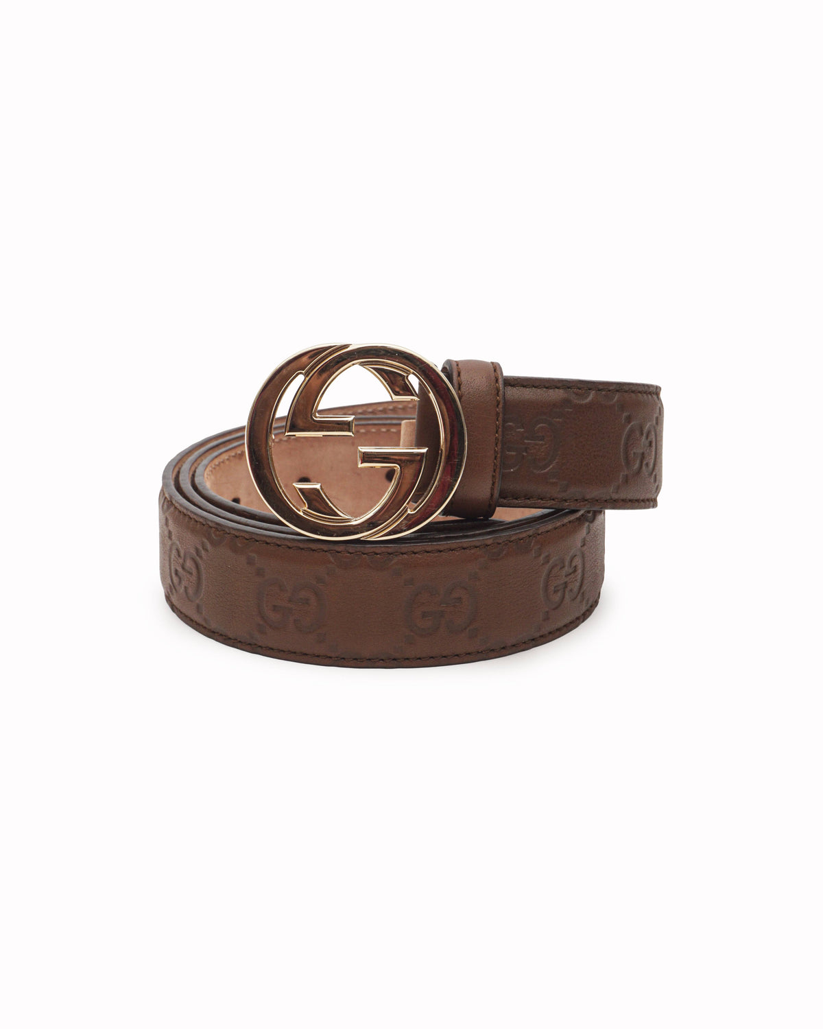 Gucci Guccissima Brown Leather Belt