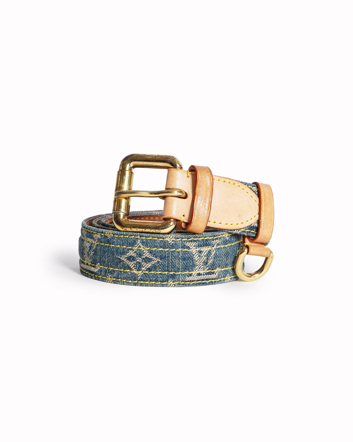 Louis Vuitton Blue Denim Monogram Denim Belt