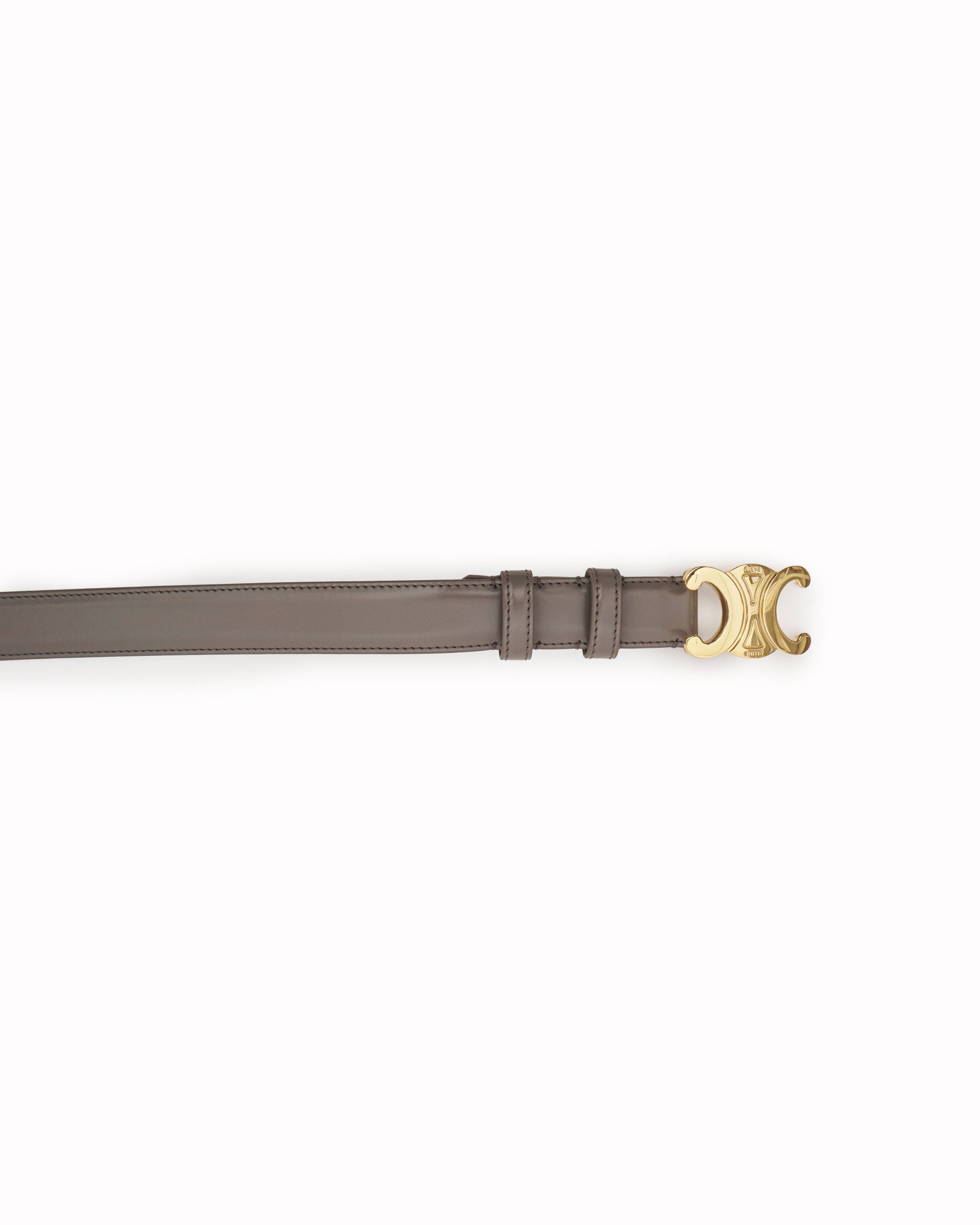 Celine Triomphe Taupe Taurillon Leather Belt