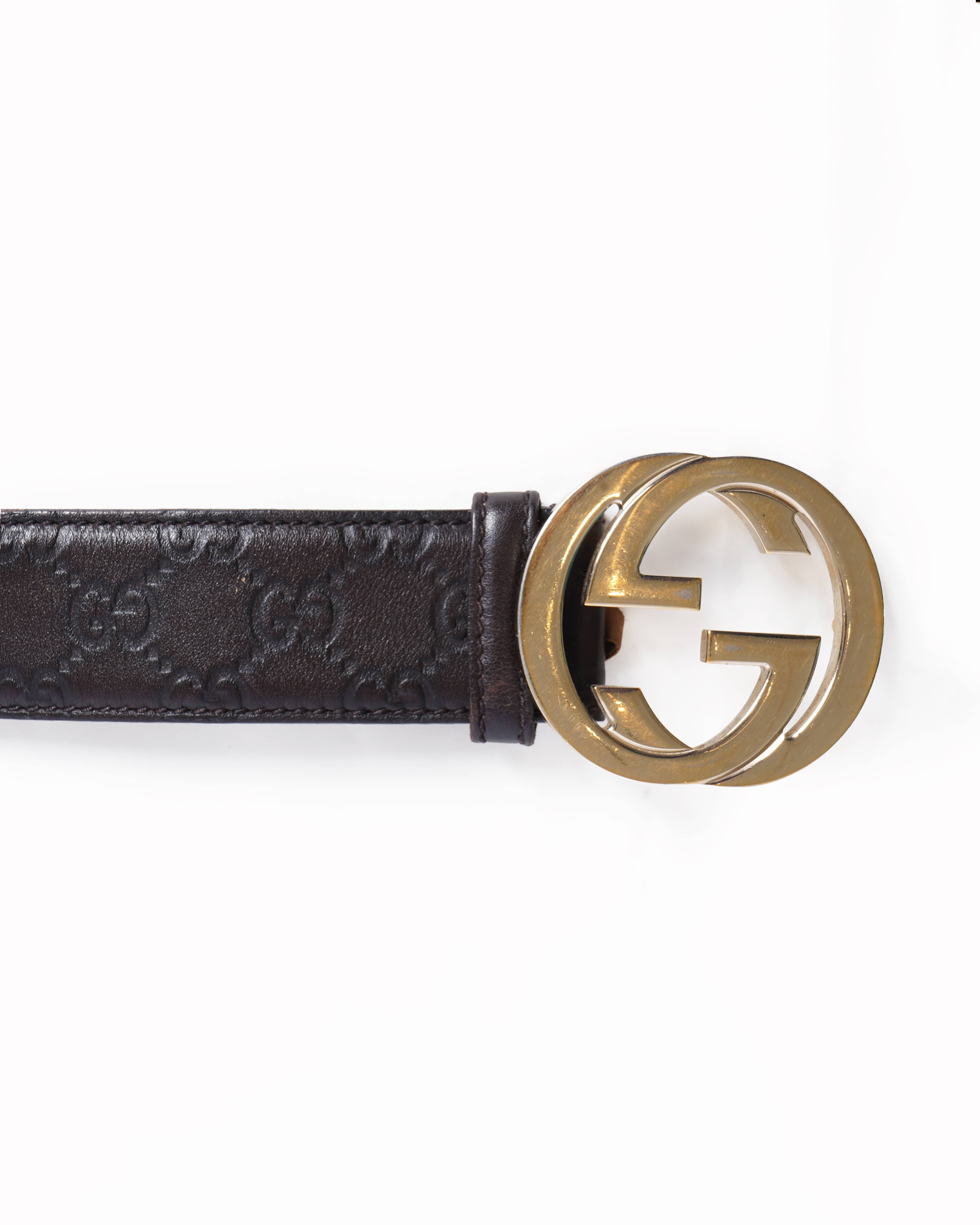 Gucci GG Monogram Embossed Women's Belt In Brown