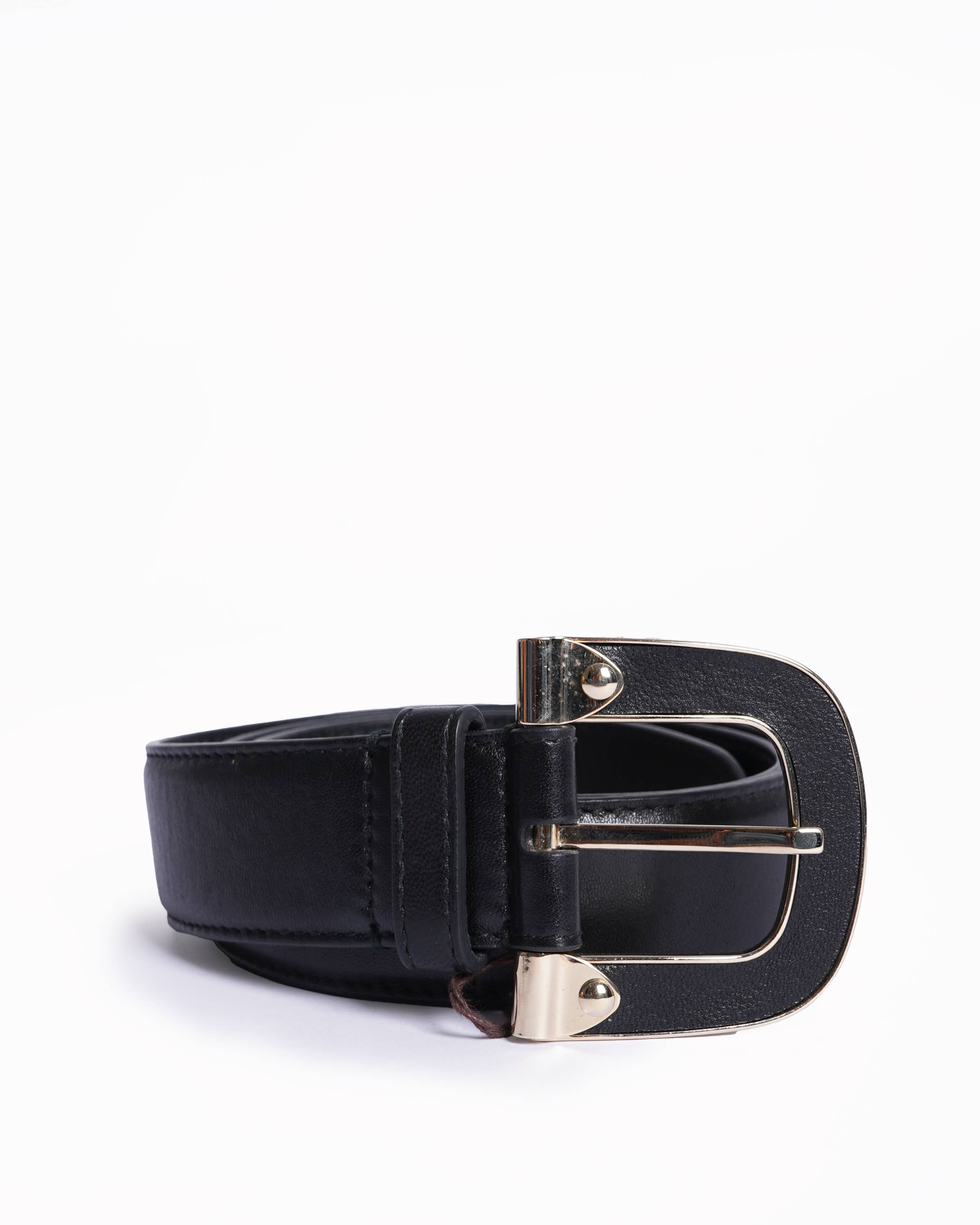 New Bally Black Leather belt