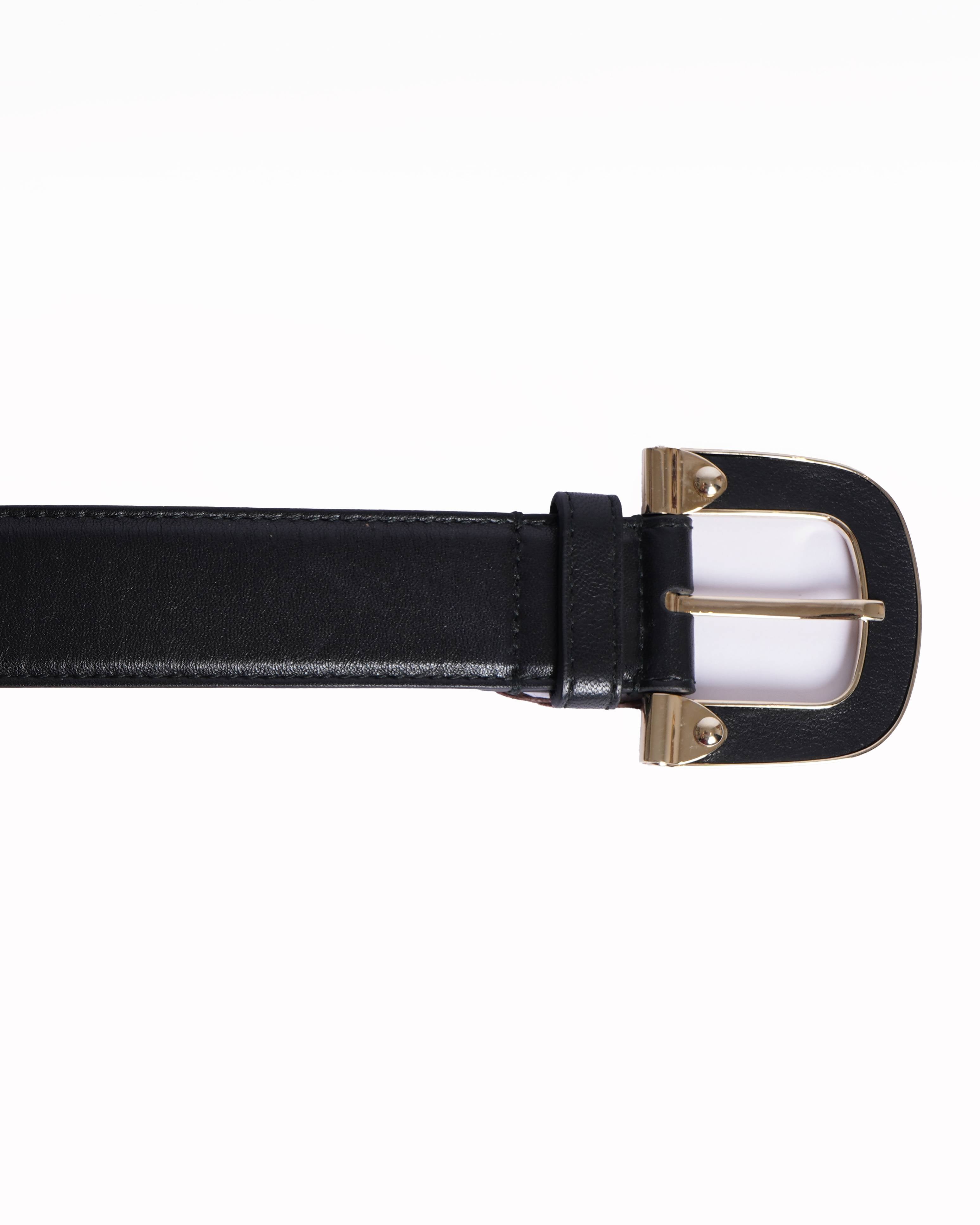 New Bally Black Leather belt