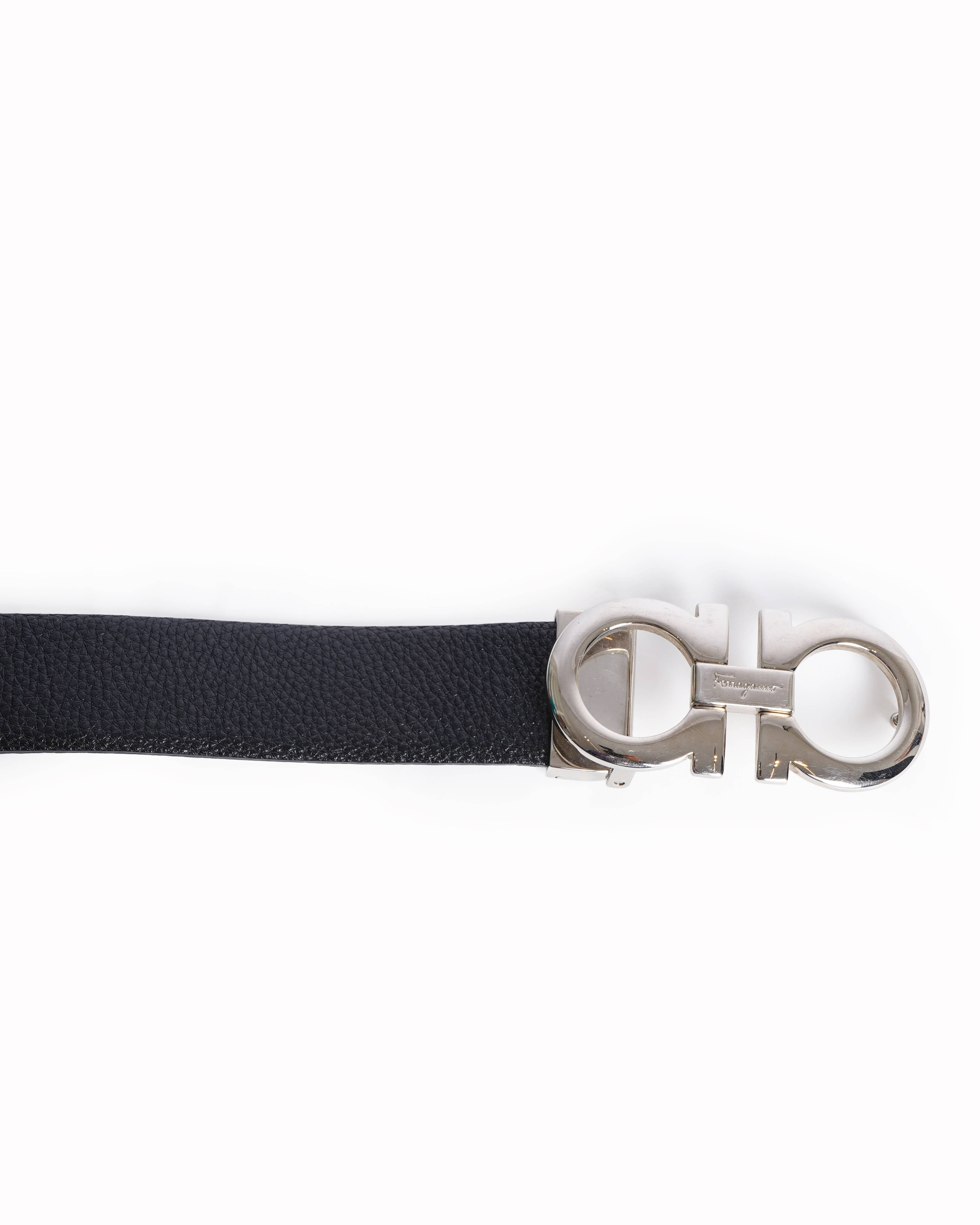 Salvatore Ferragamo Women's Reversible Belt In black & Purple