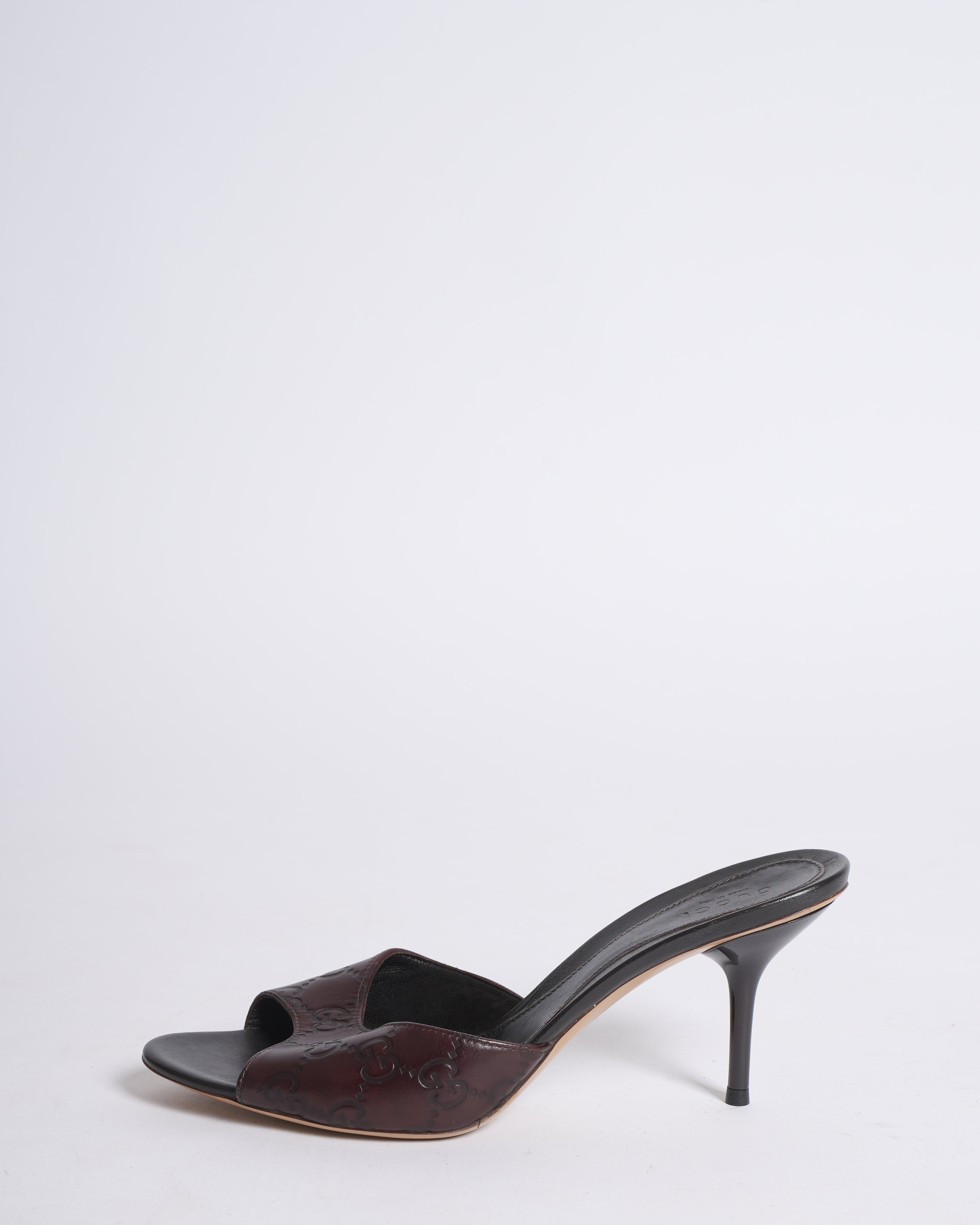 Gucci Brown Guccissima Leather Slide Sandals