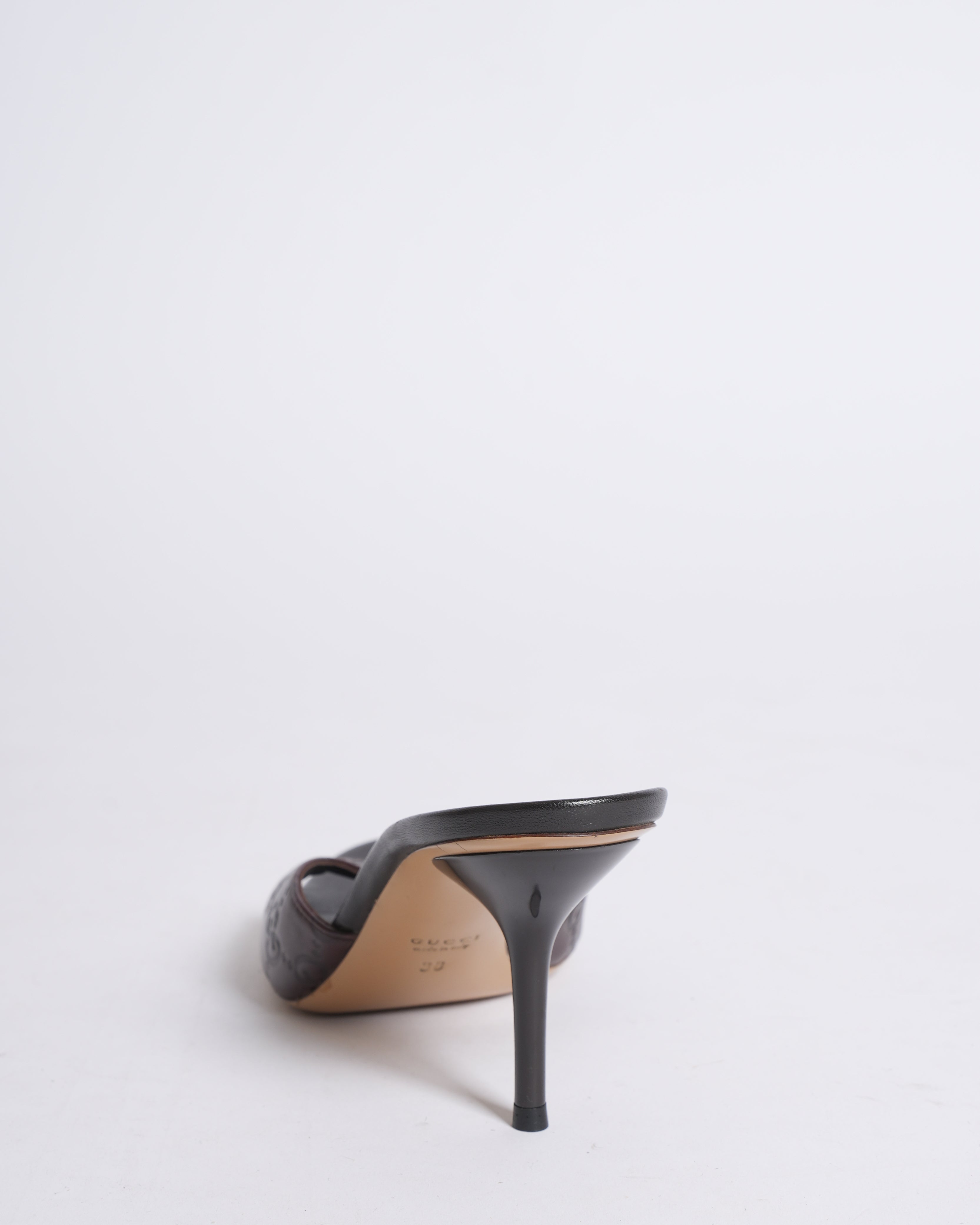 Gucci Brown Guccissima Leather Slide Sandals