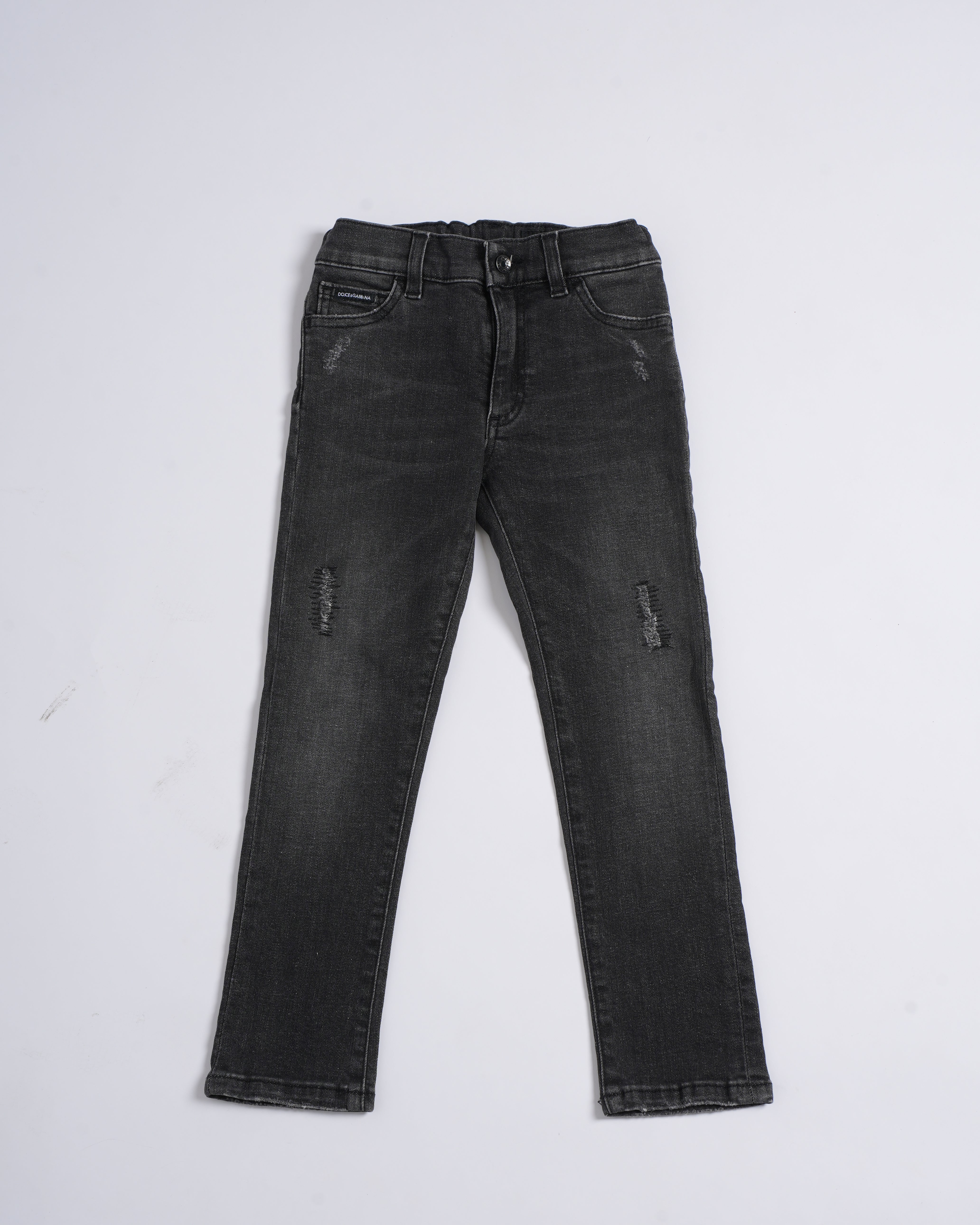 Dolce & Gabbana boys' black charcoal-wash denim pants
