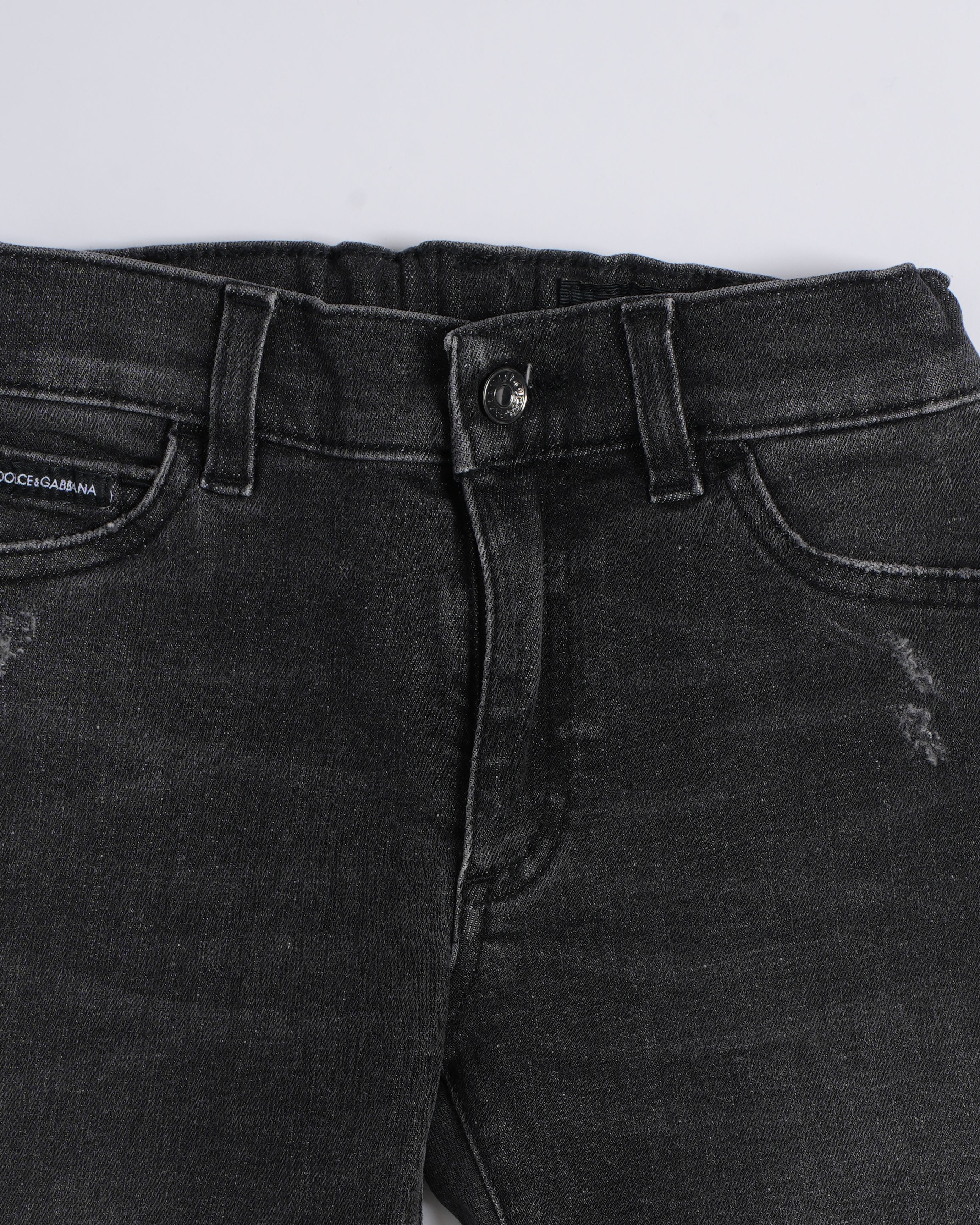 Dolce & Gabbana boys' black charcoal-wash denim pants