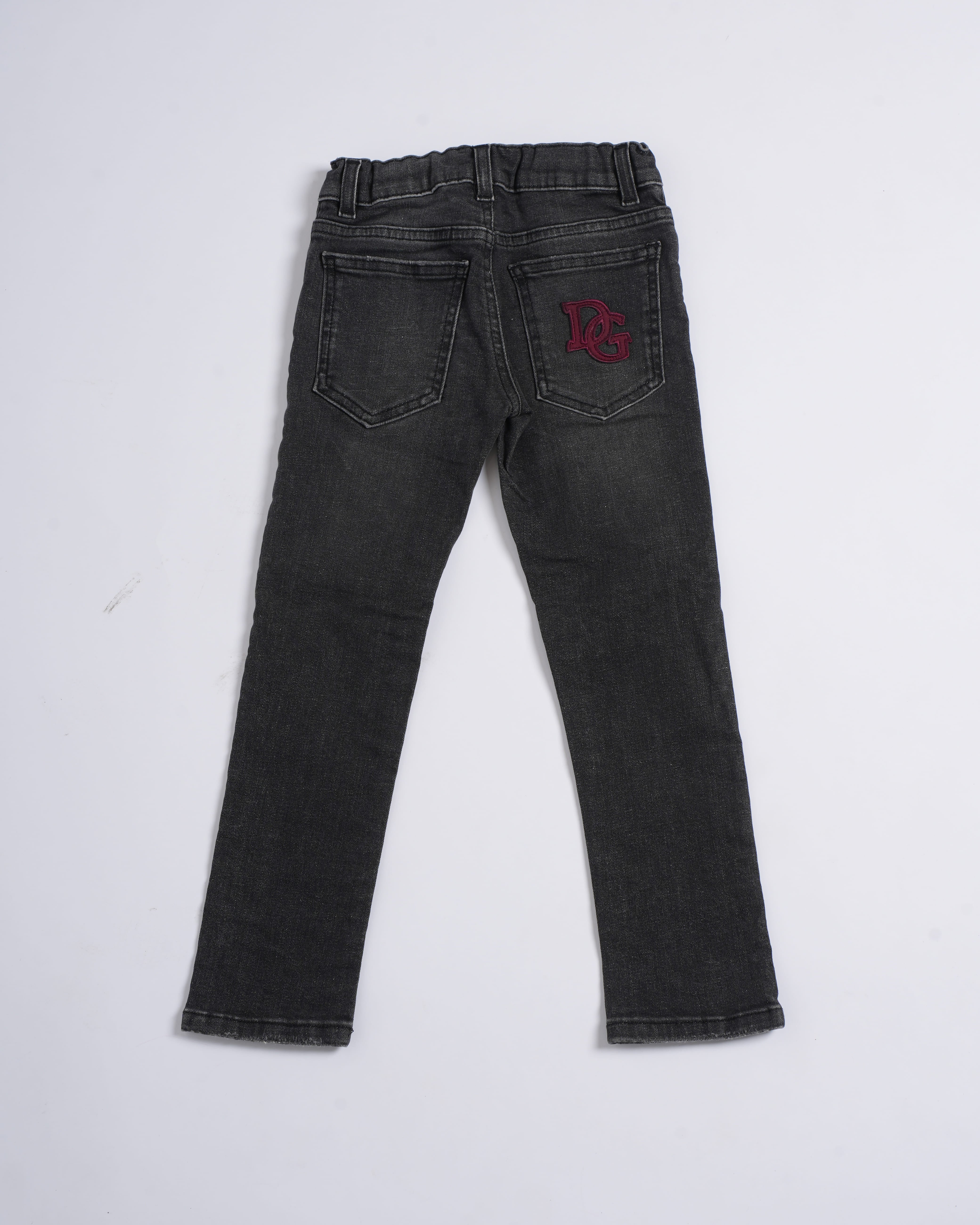 Dolce & Gabbana boys' black charcoal-wash denim pants