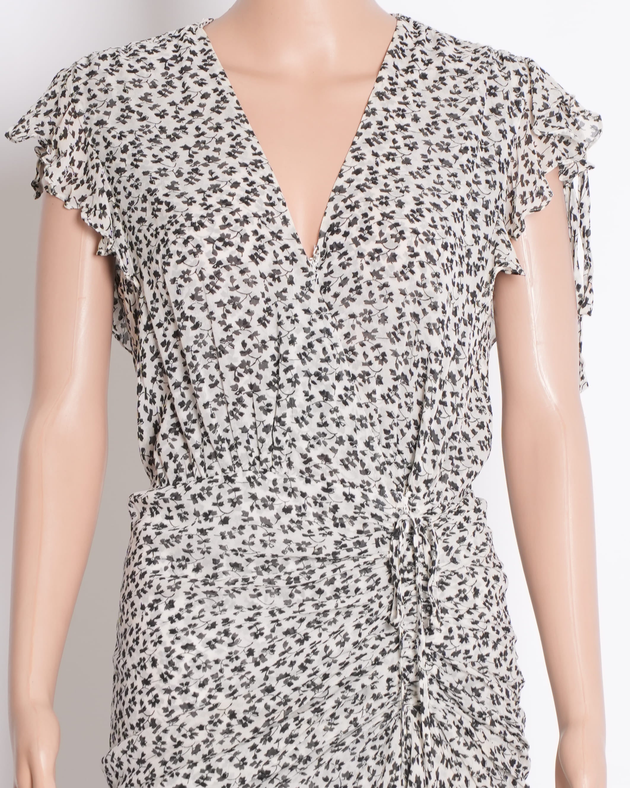 Veronica Beard Avenel Frilled Floral Print Silk, dress