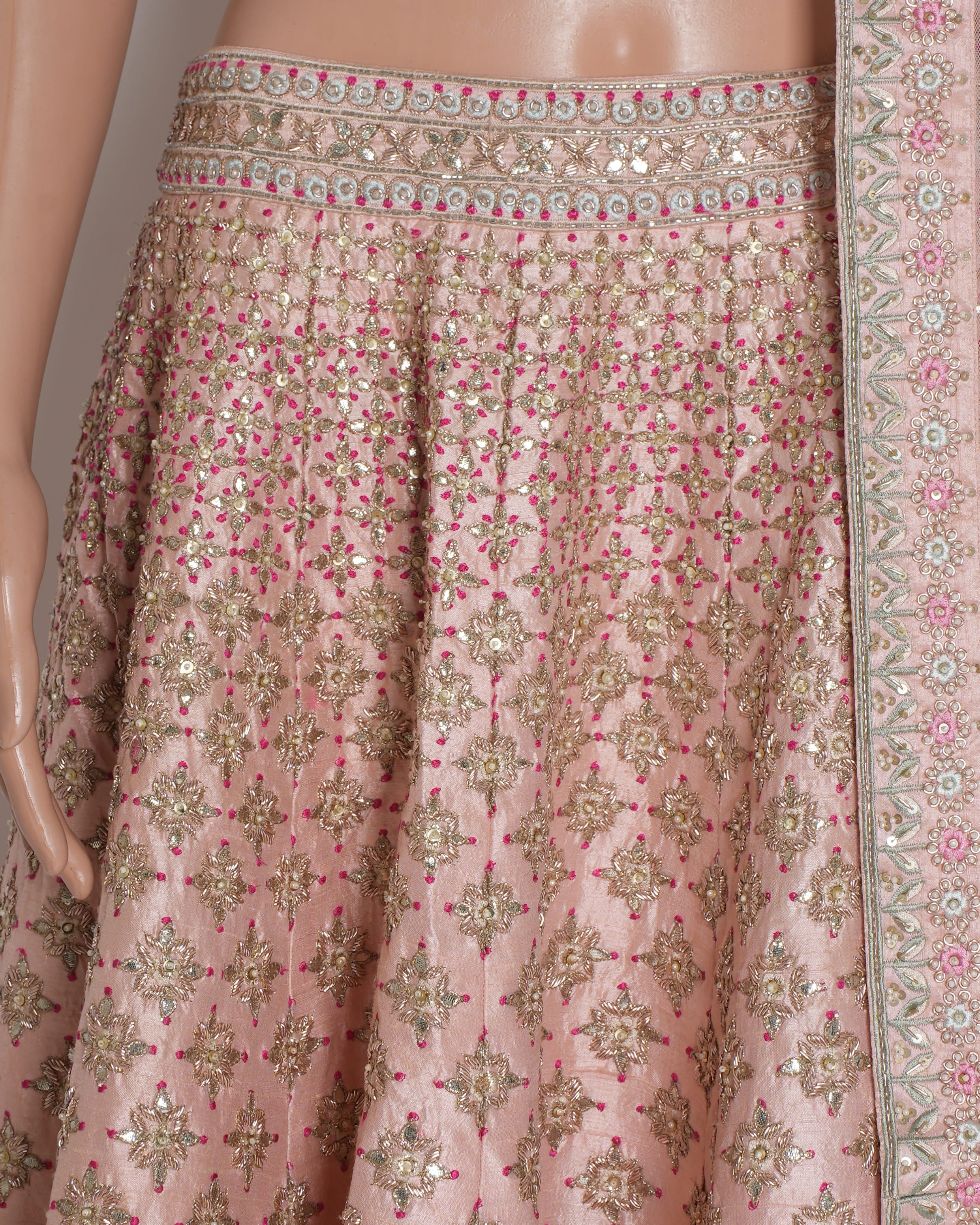 Anita Dongre Mohini Lehenga In blush Pink Set With Two Dupattas
