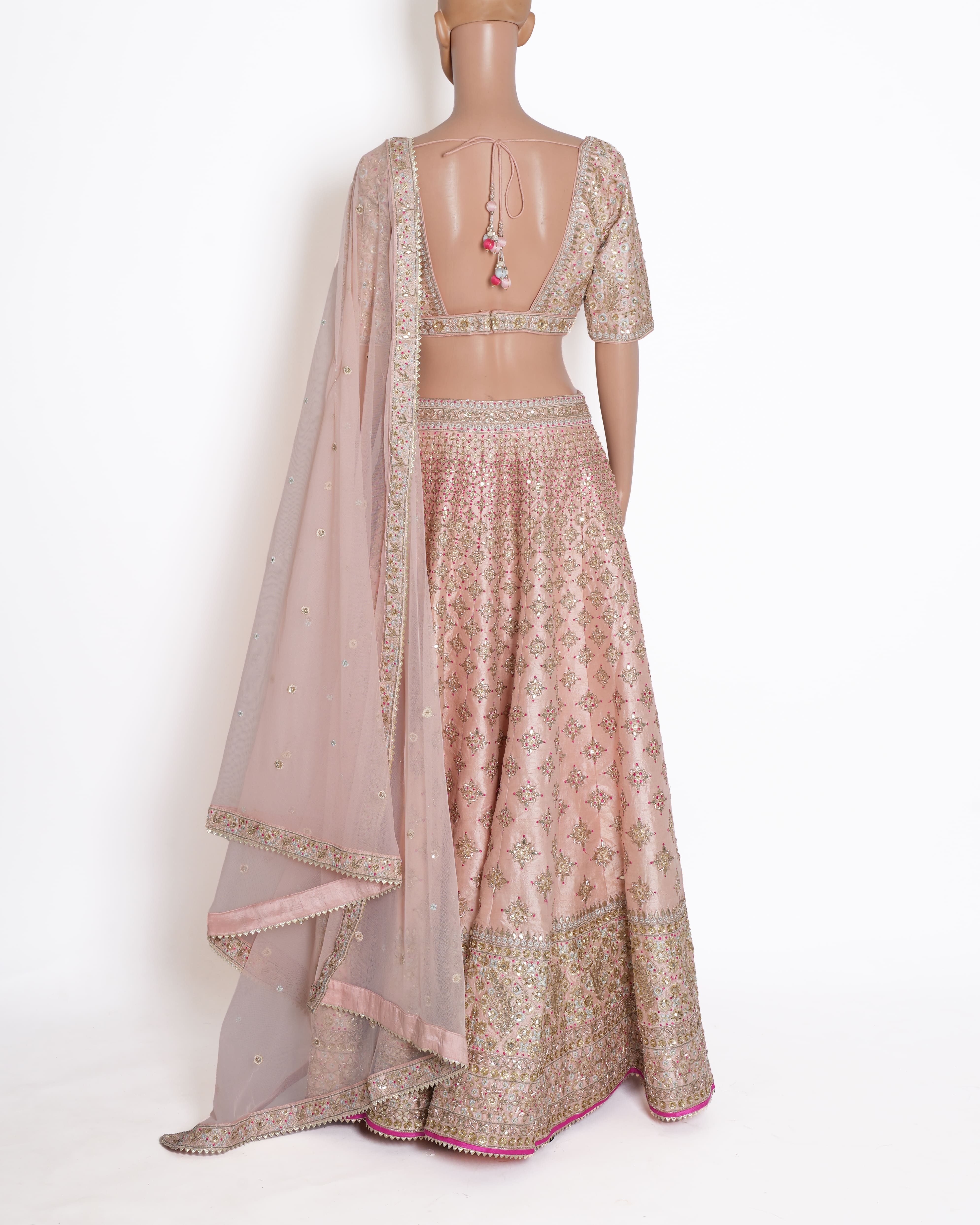 Anita Dongre Mohini Lehenga In blush Pink Set With Two Dupattas