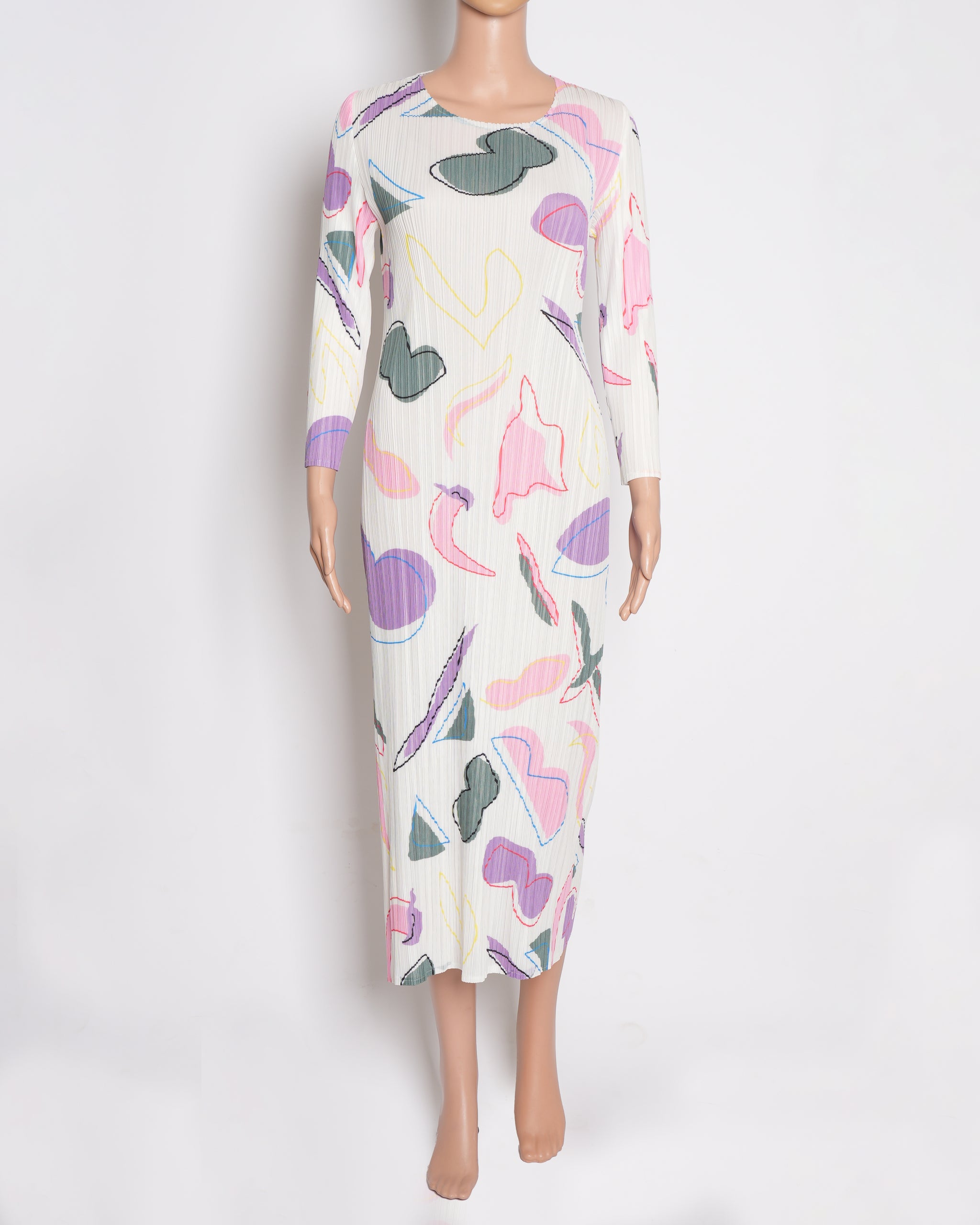 Bianca Dress, Sage Egret Stripe