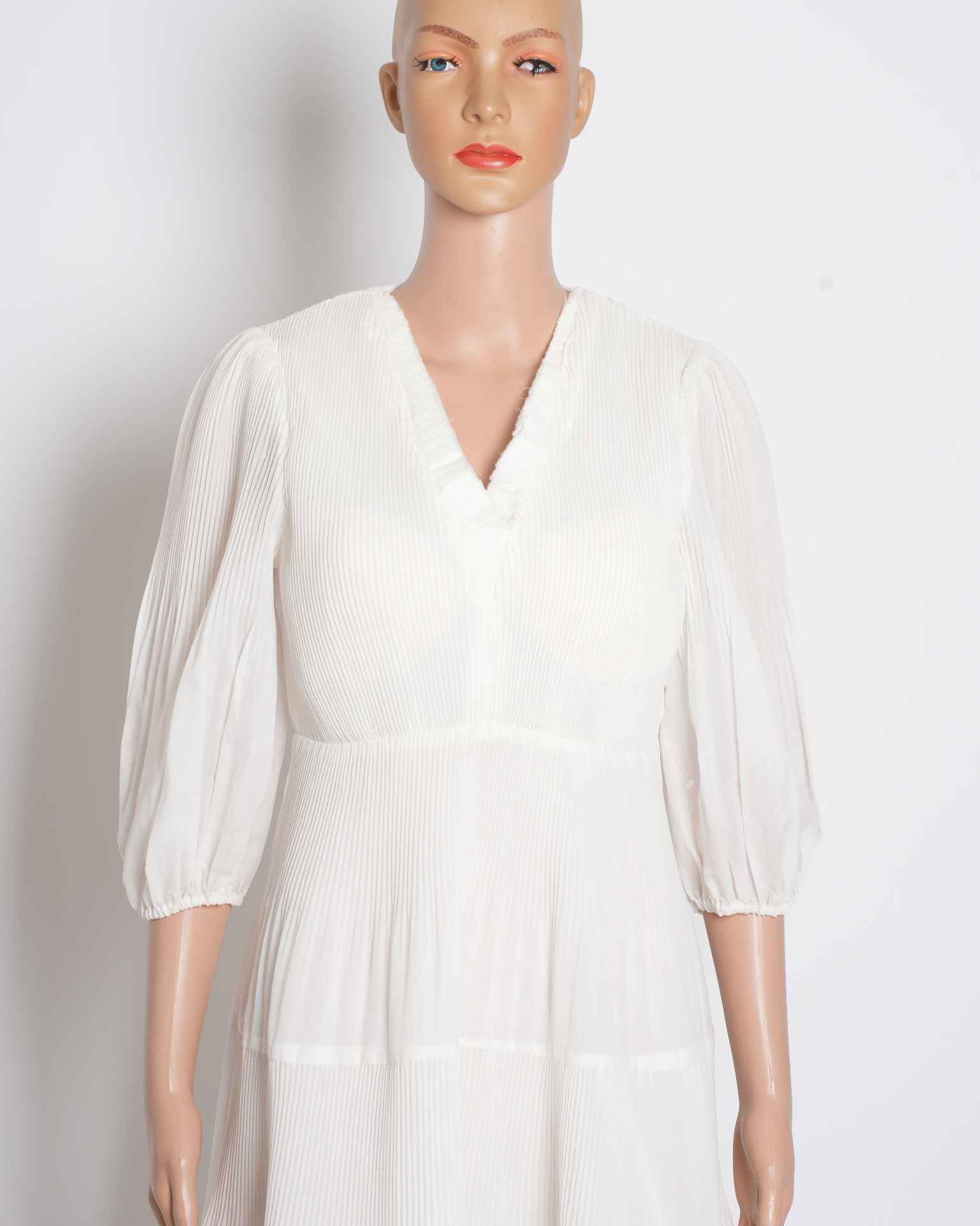 Zimmermann White Pleated Maxi Dress