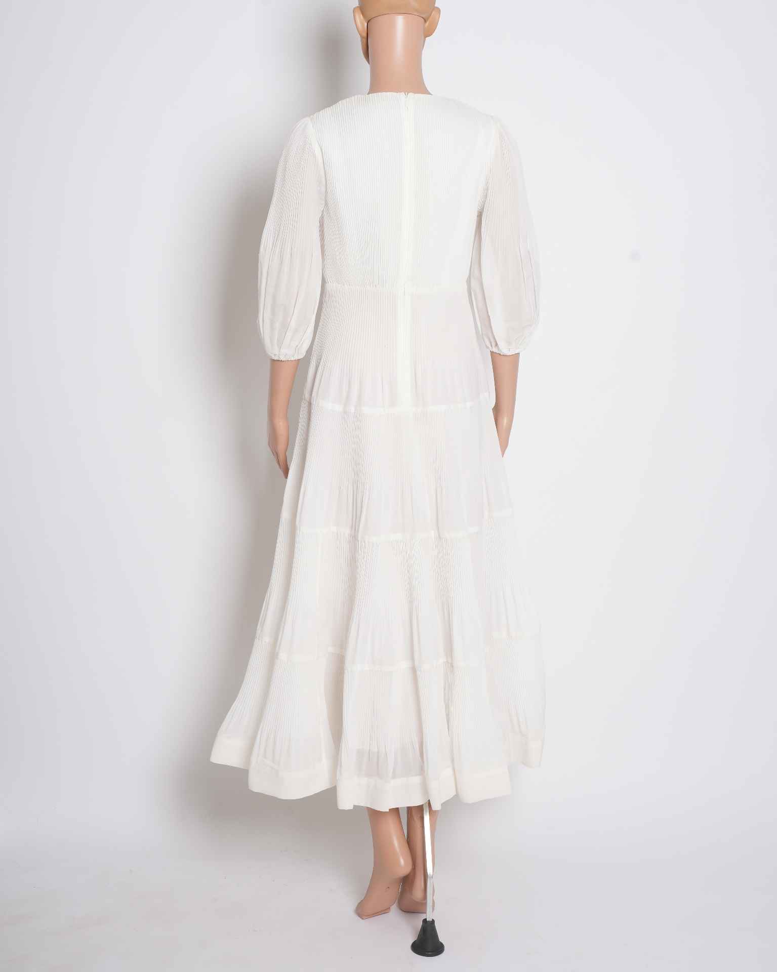 Zimmermann White Pleated Maxi Dress