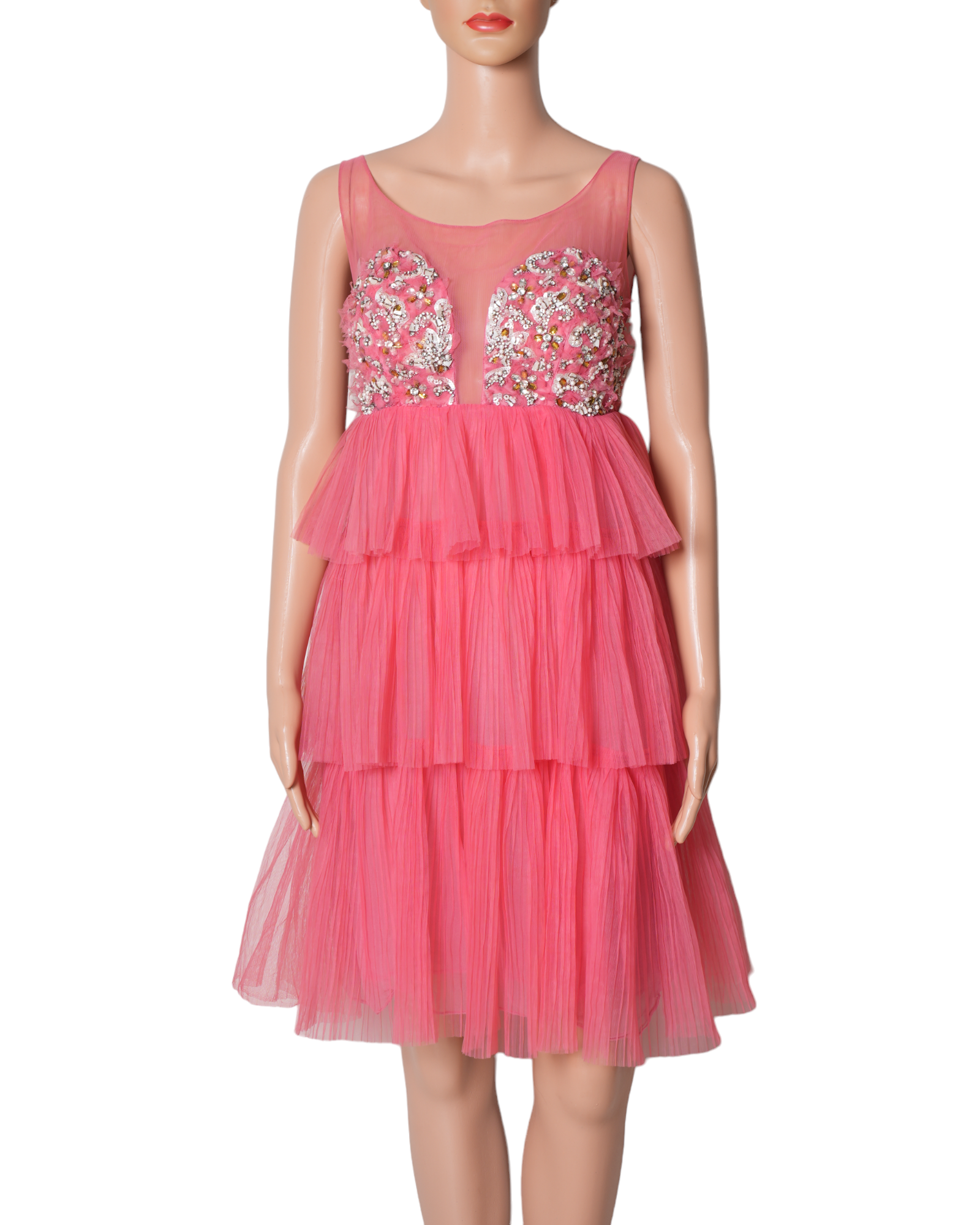 Rocky Star Pink Layered Mesh Dress