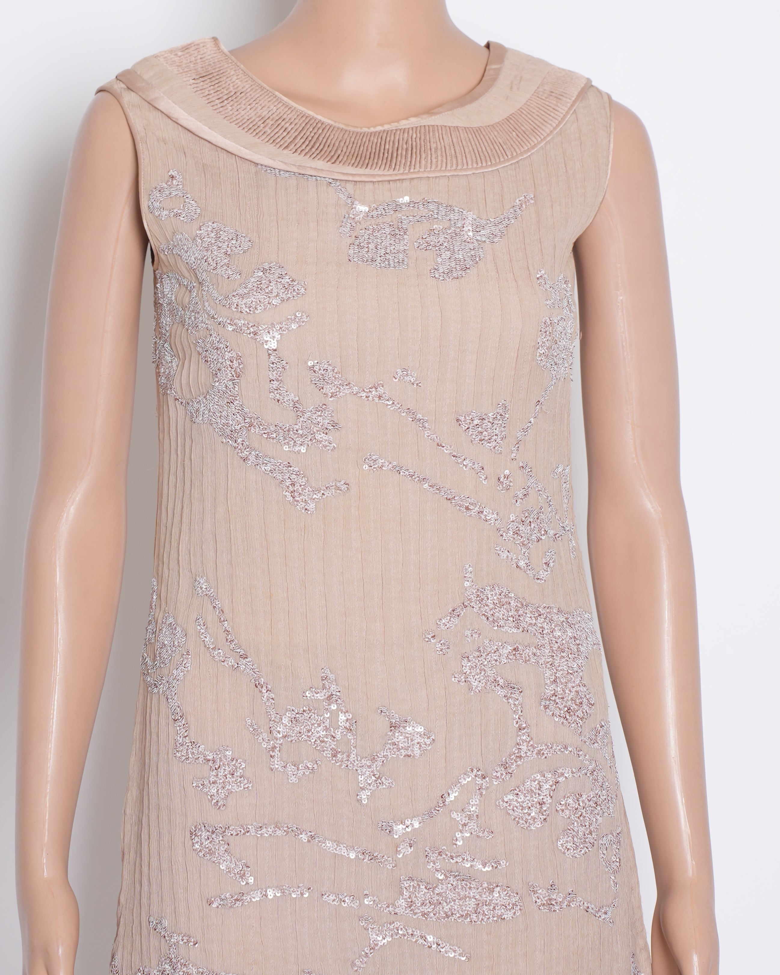 Rohit gandhi and rahul khanna Sequin Dress In Beige