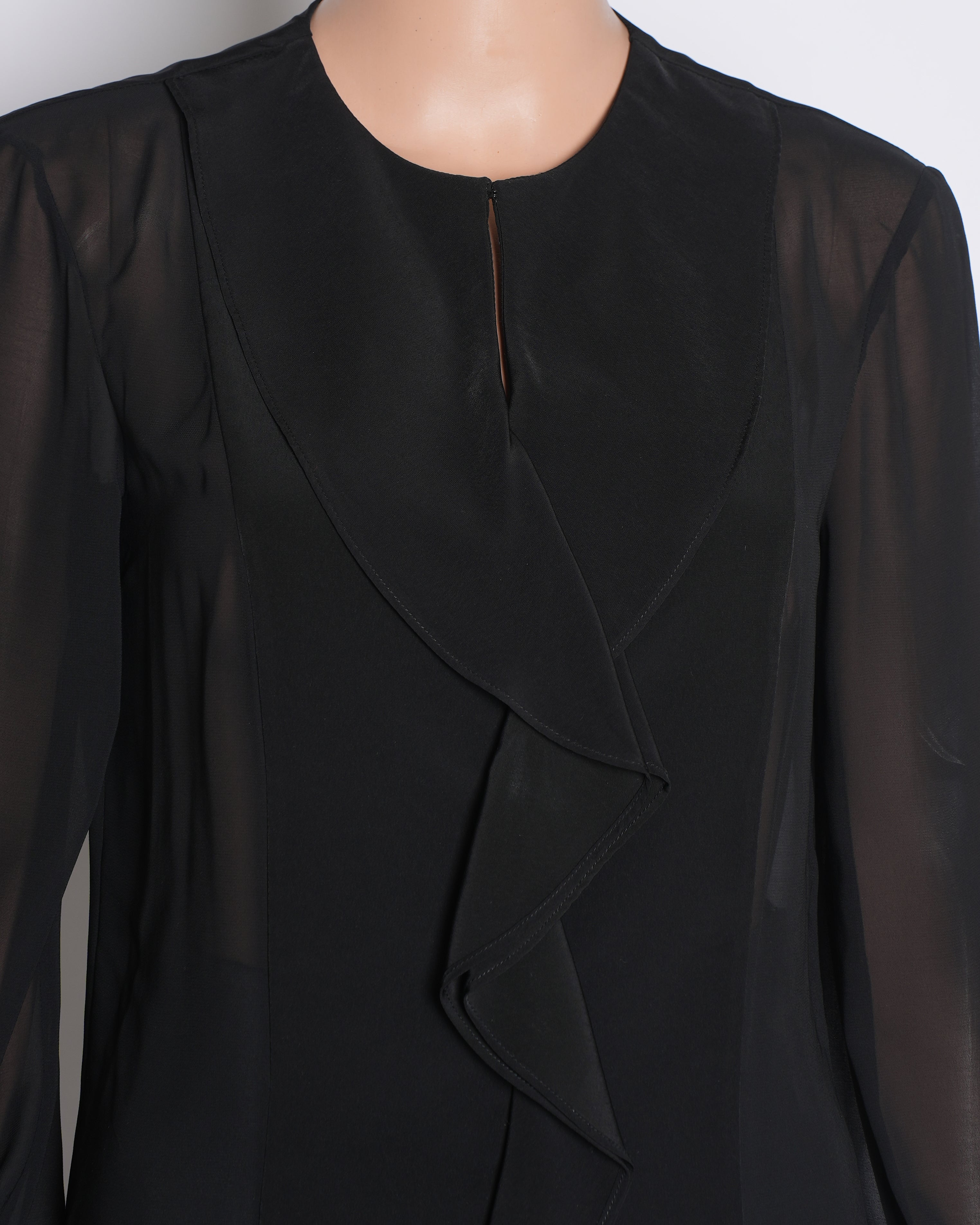 Philosophy Black Ruffle Top