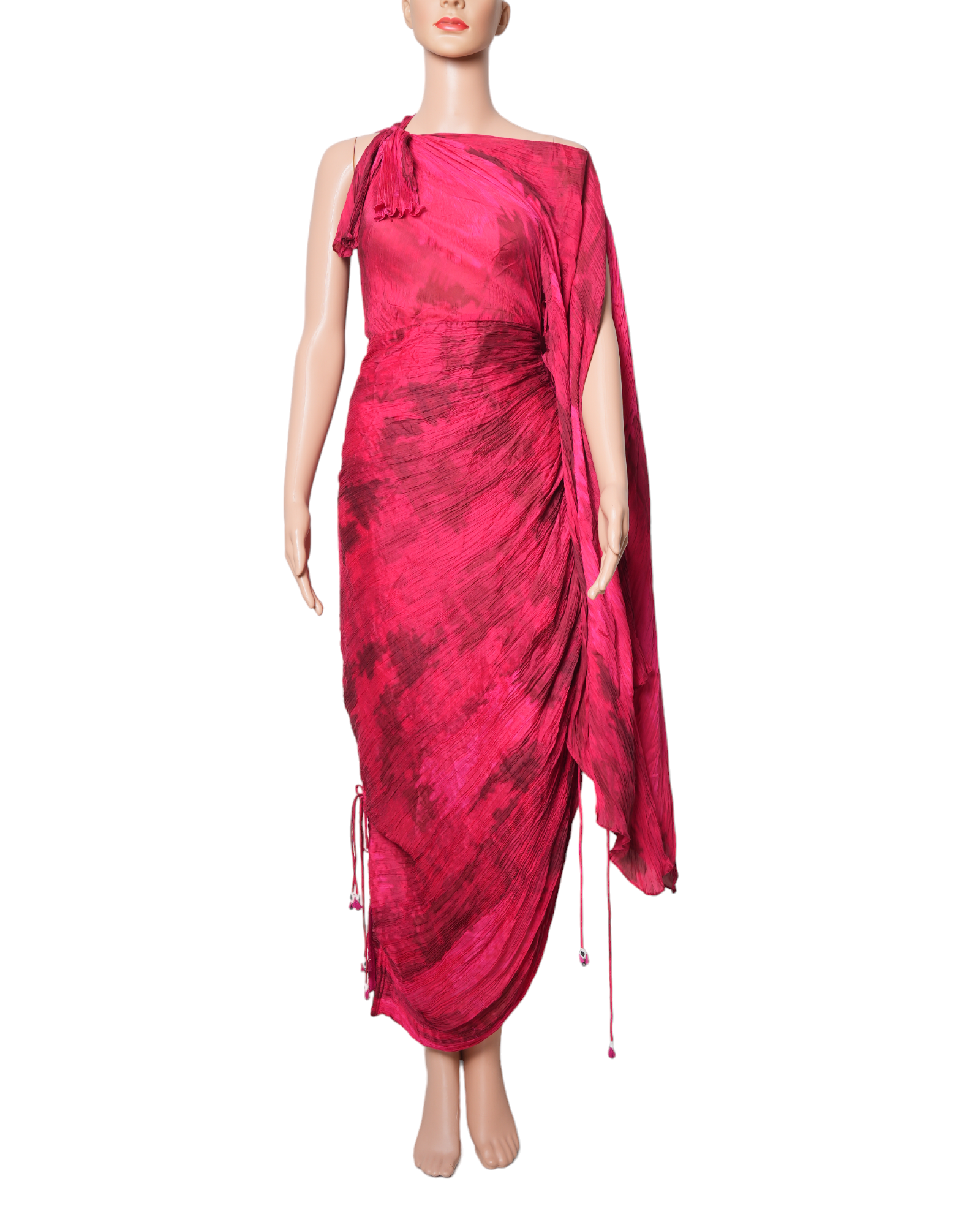 Saaksha & Kinni Multicoloured Printed Pleated Draped Dress