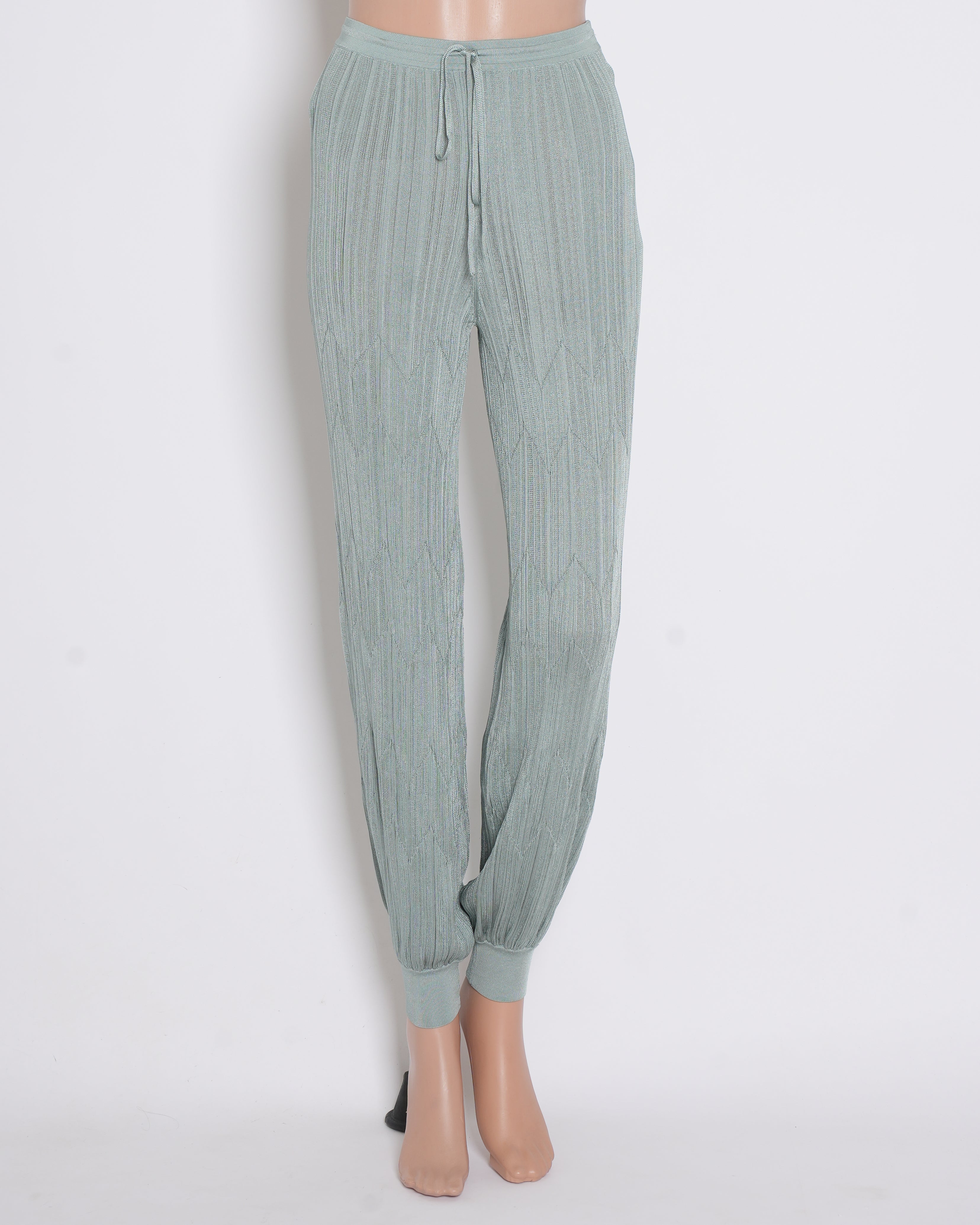 Missoni Knitted Ribbed Bottom In Sage Green