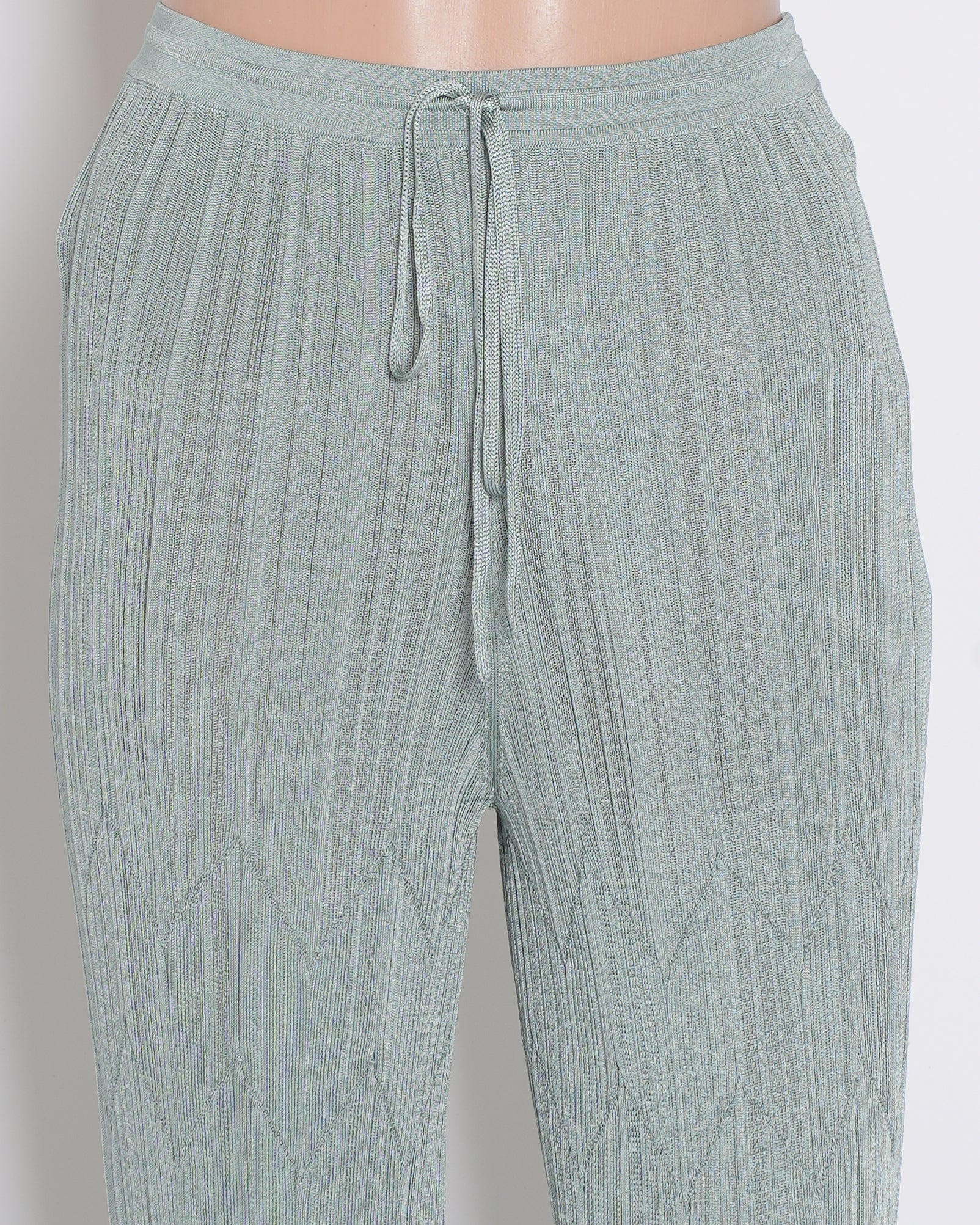 Missoni Knitted Ribbed Bottom In Sage Green