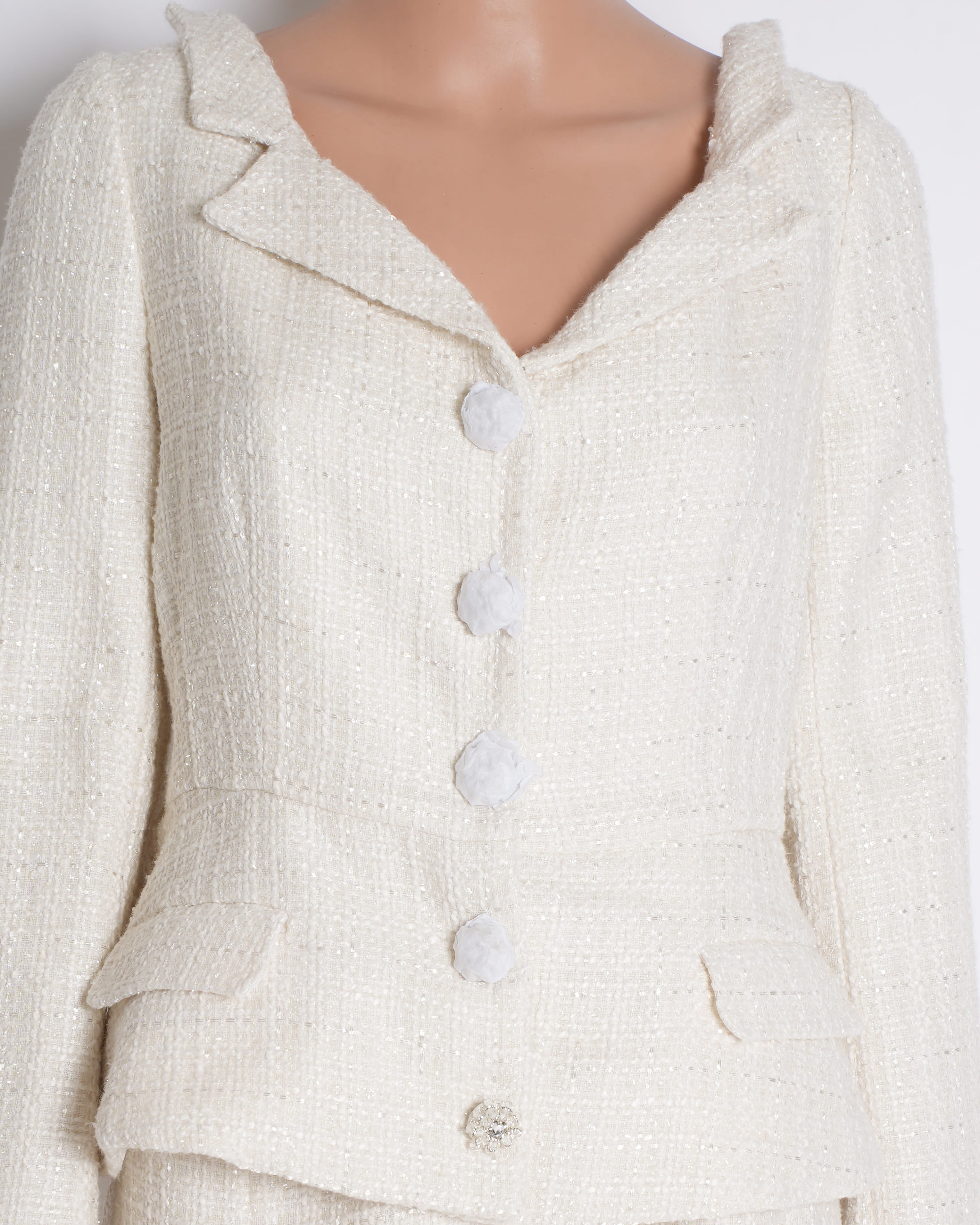 Self-Portrait Cream Bridal boucle midi dress