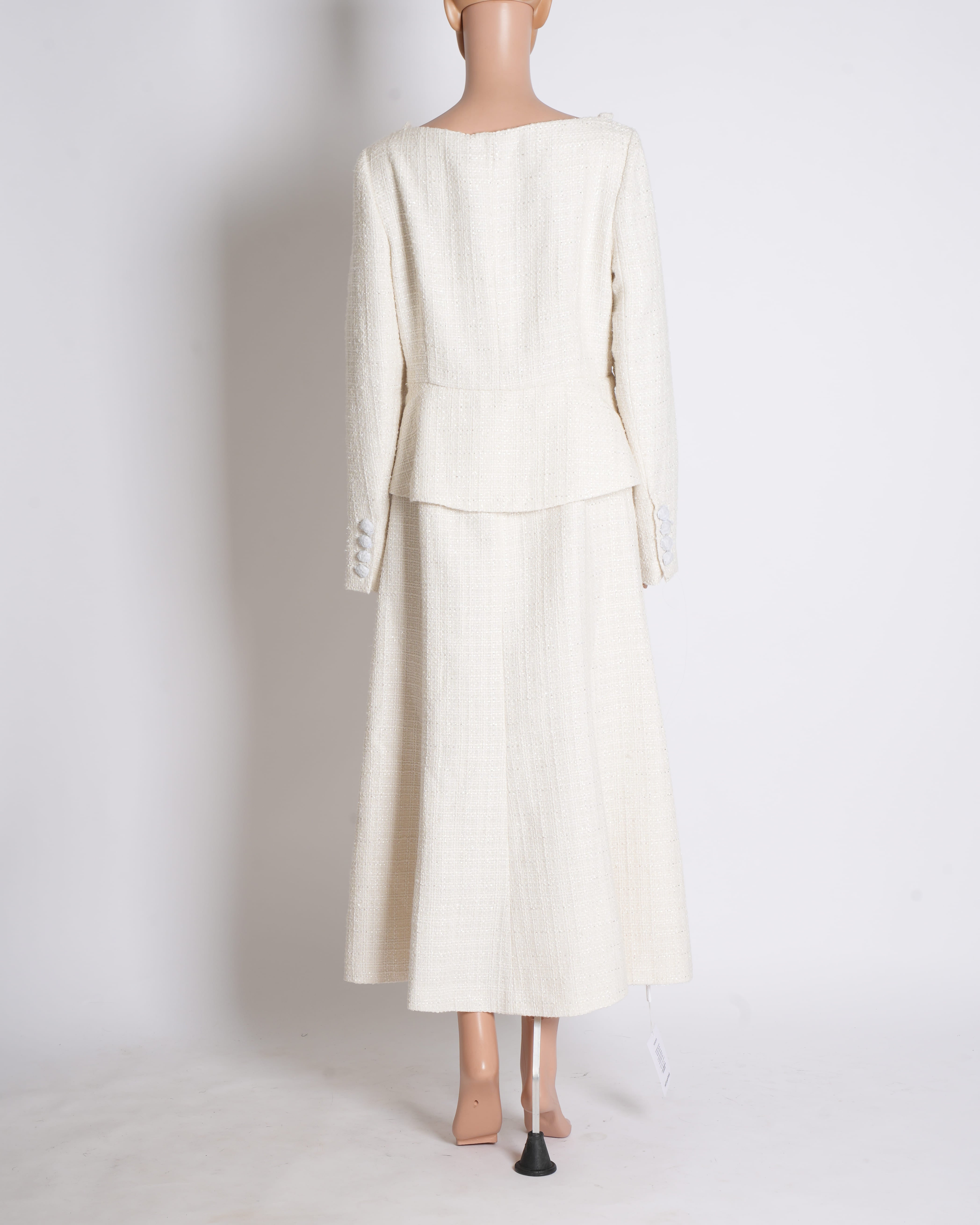 Self-Portrait Cream Bridal boucle midi dress