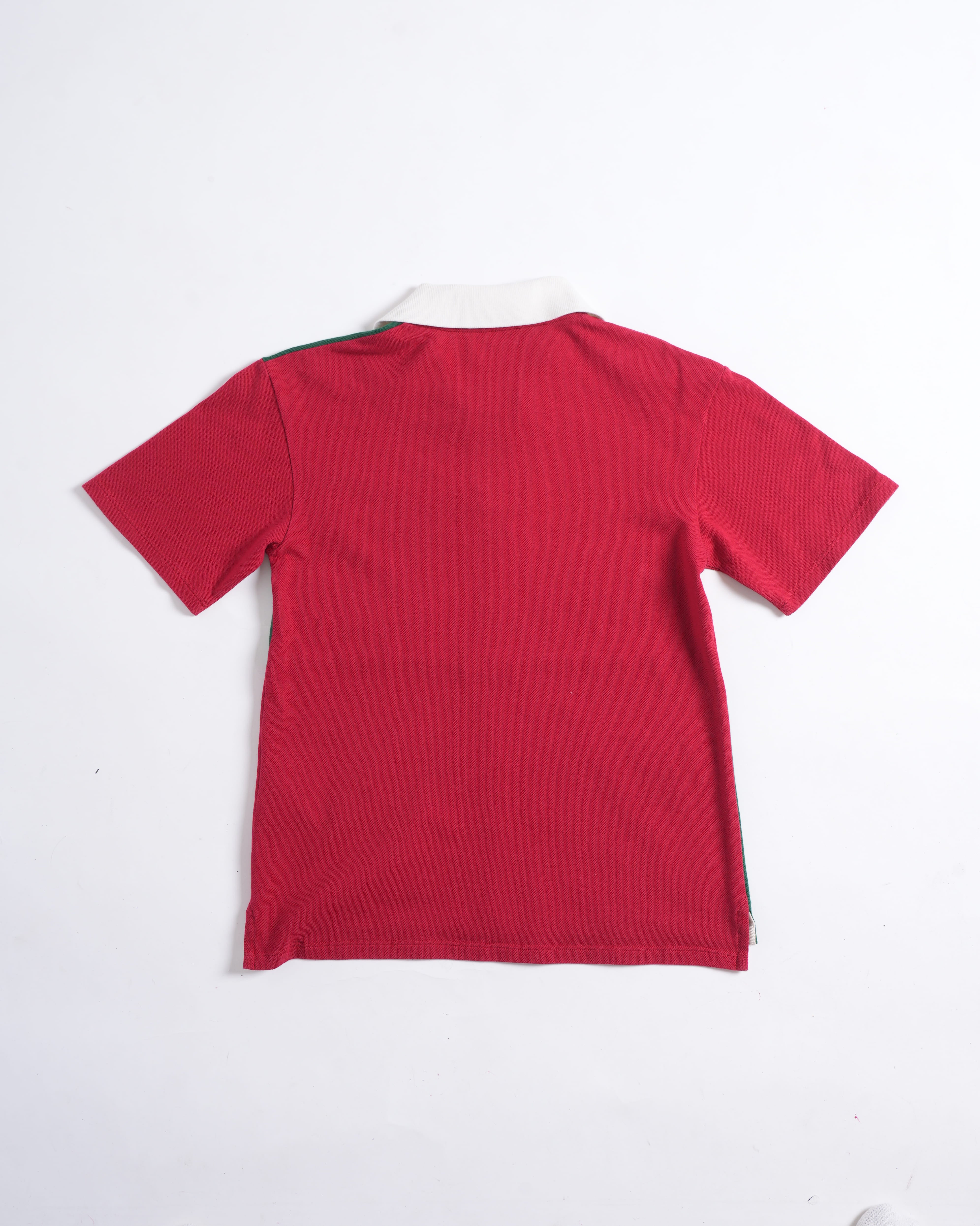 Gucci Kids Polo In Signature Red & Green