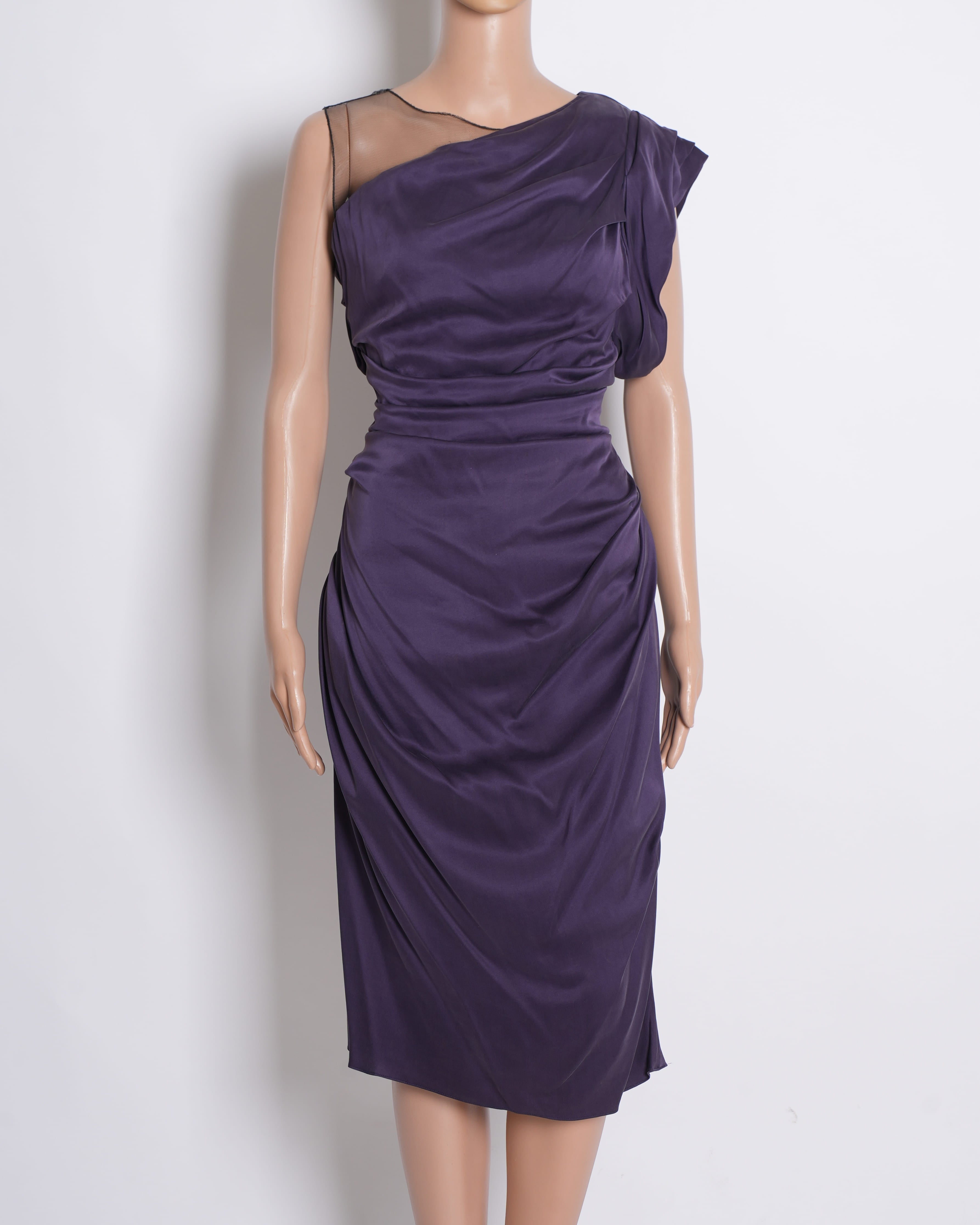 Vera Wang Purple One Shoulder Dress