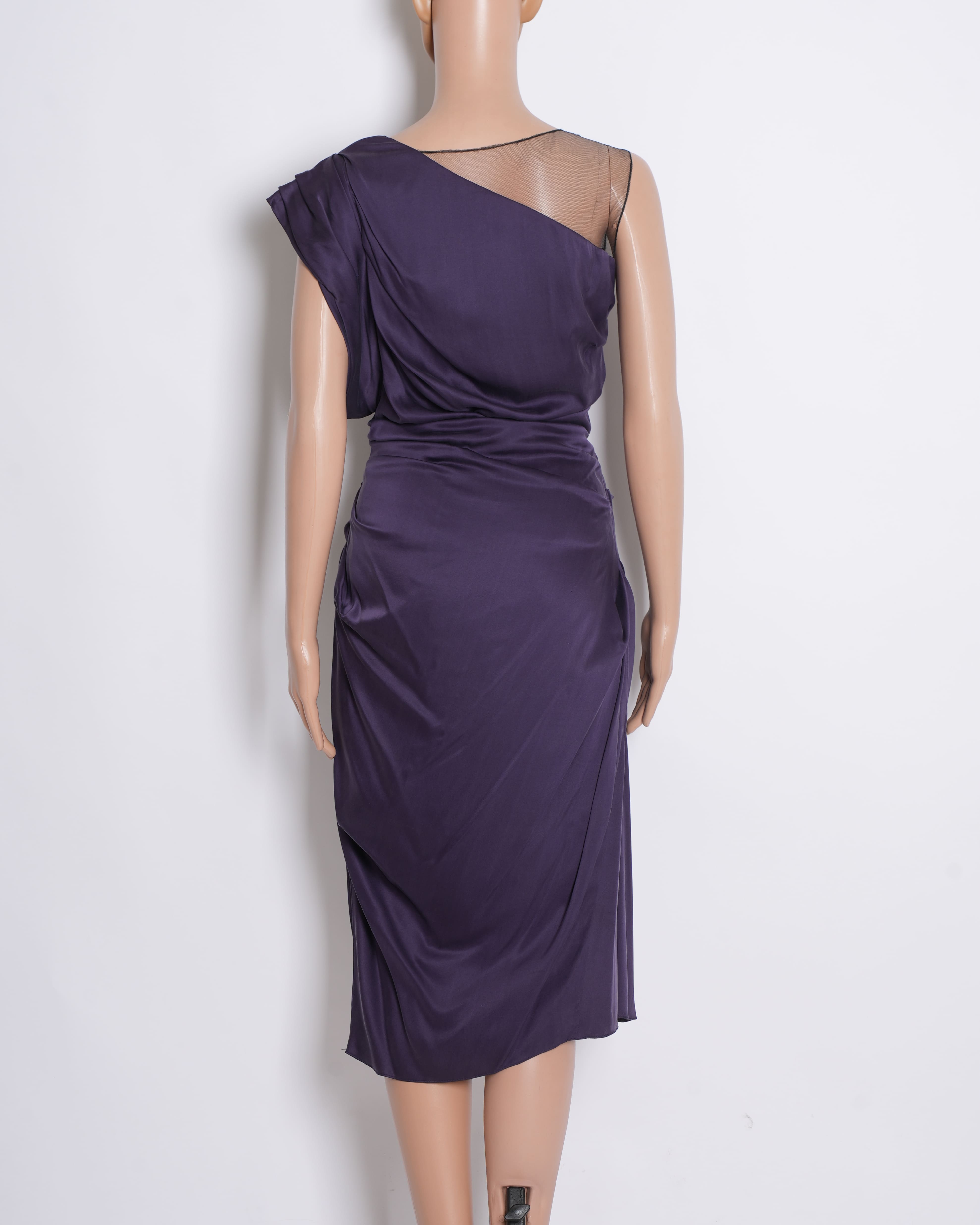 Vera Wang Purple One Shoulder Dress