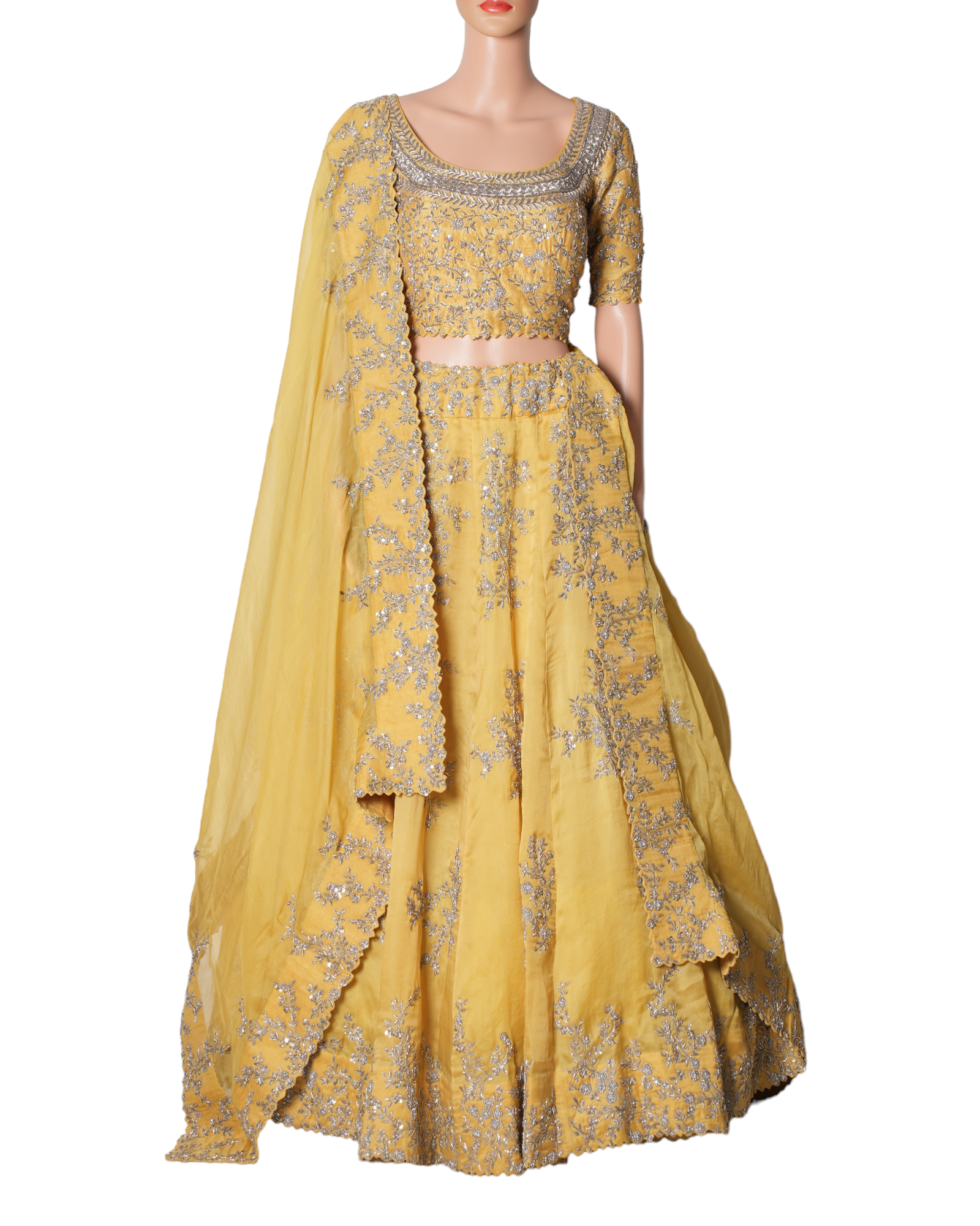 Mrunalini Rao Yellow Lehenga Set