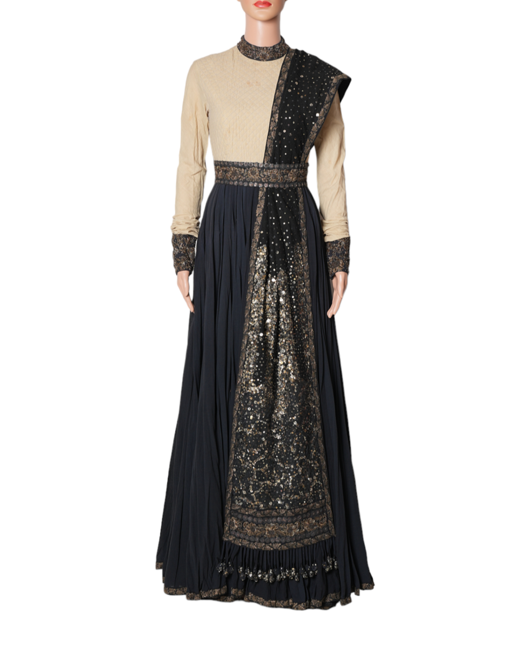 Sabyasachi Black & Golden Anarkali Set
