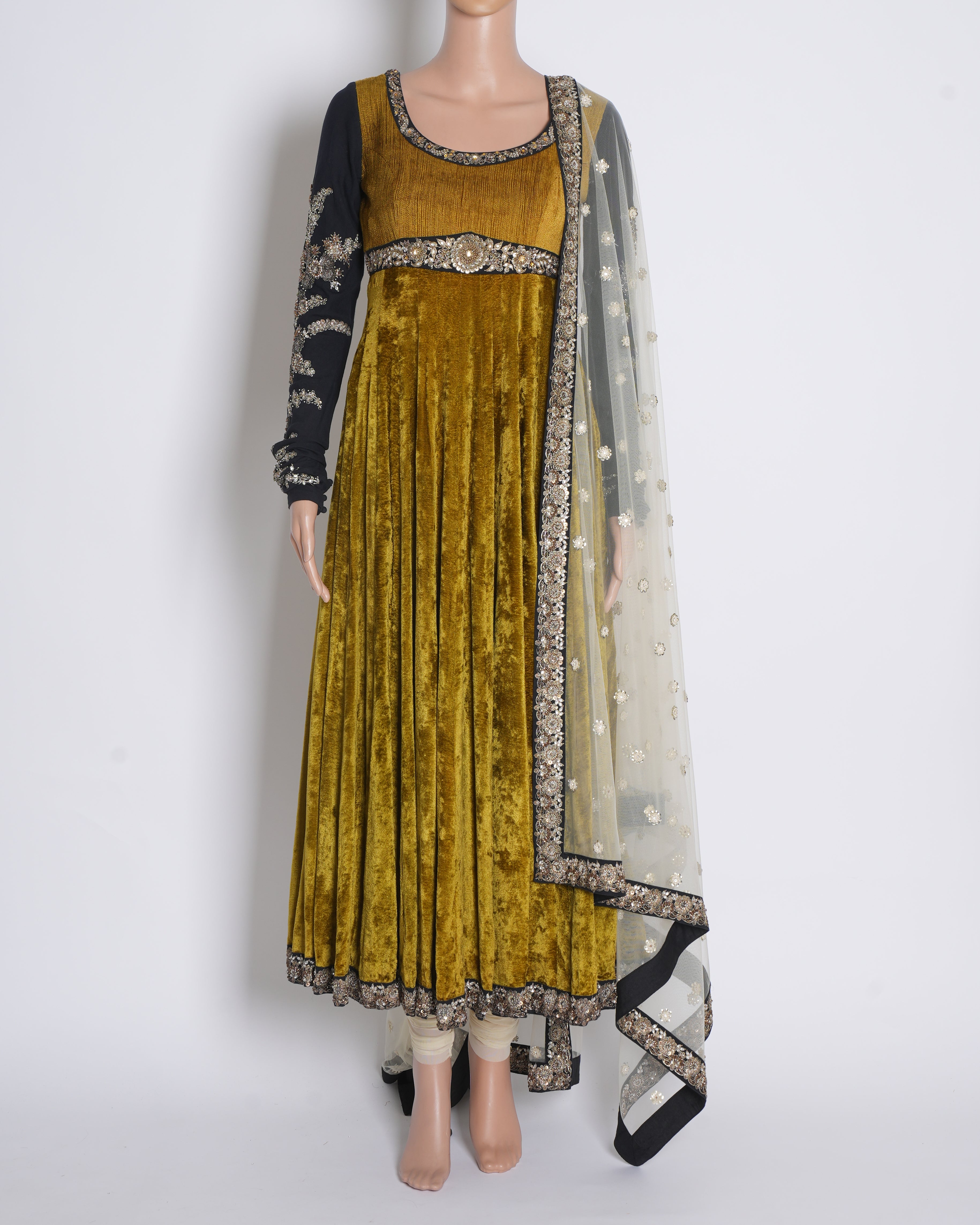 Sabyasachi Anarkali Set in Olive Green