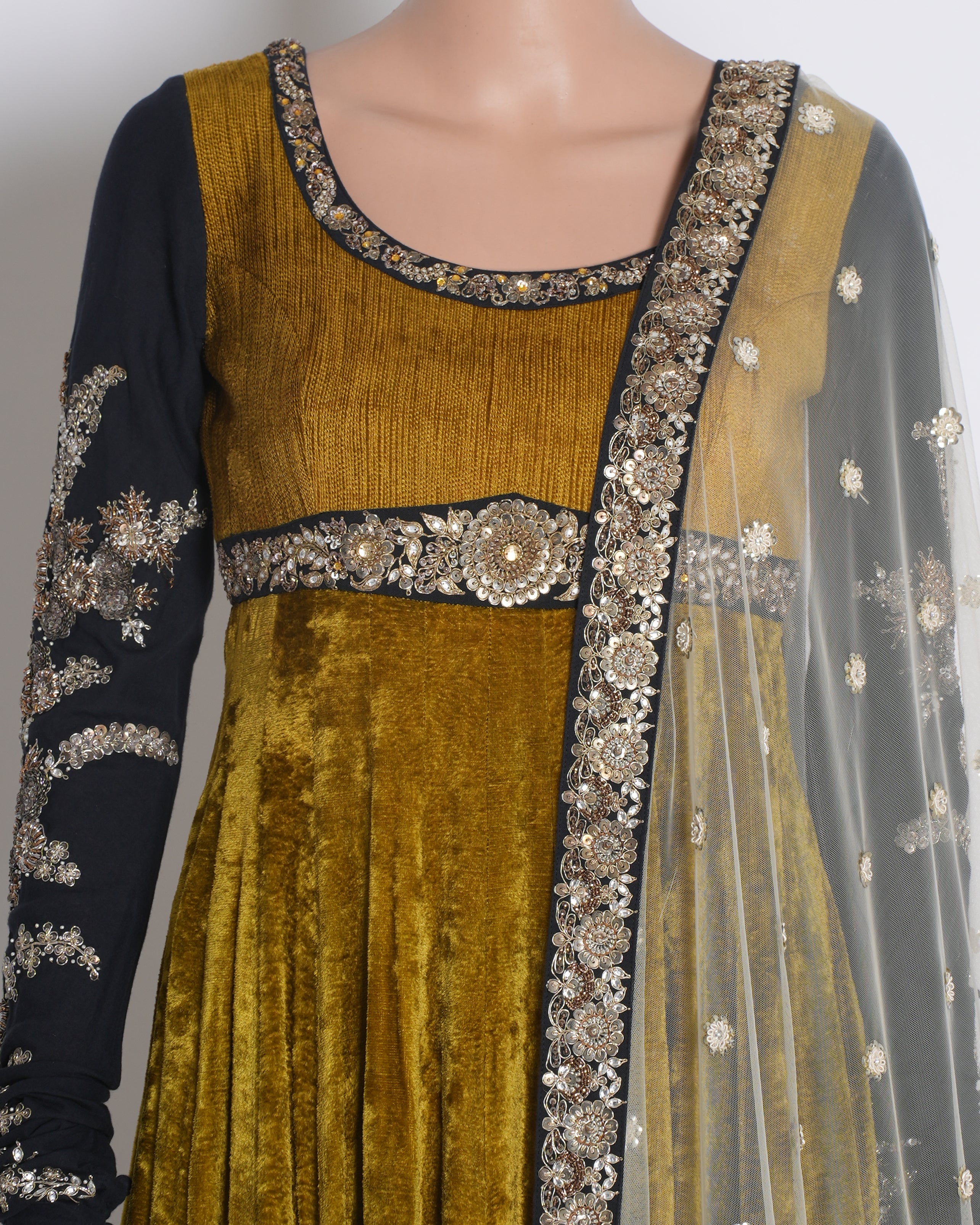 Sabyasachi Anarkali Set in Olive Green