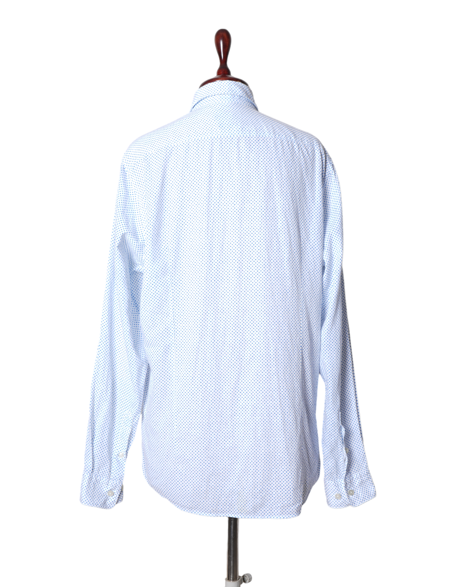 Boss White Shirt With Blue Polka Dots