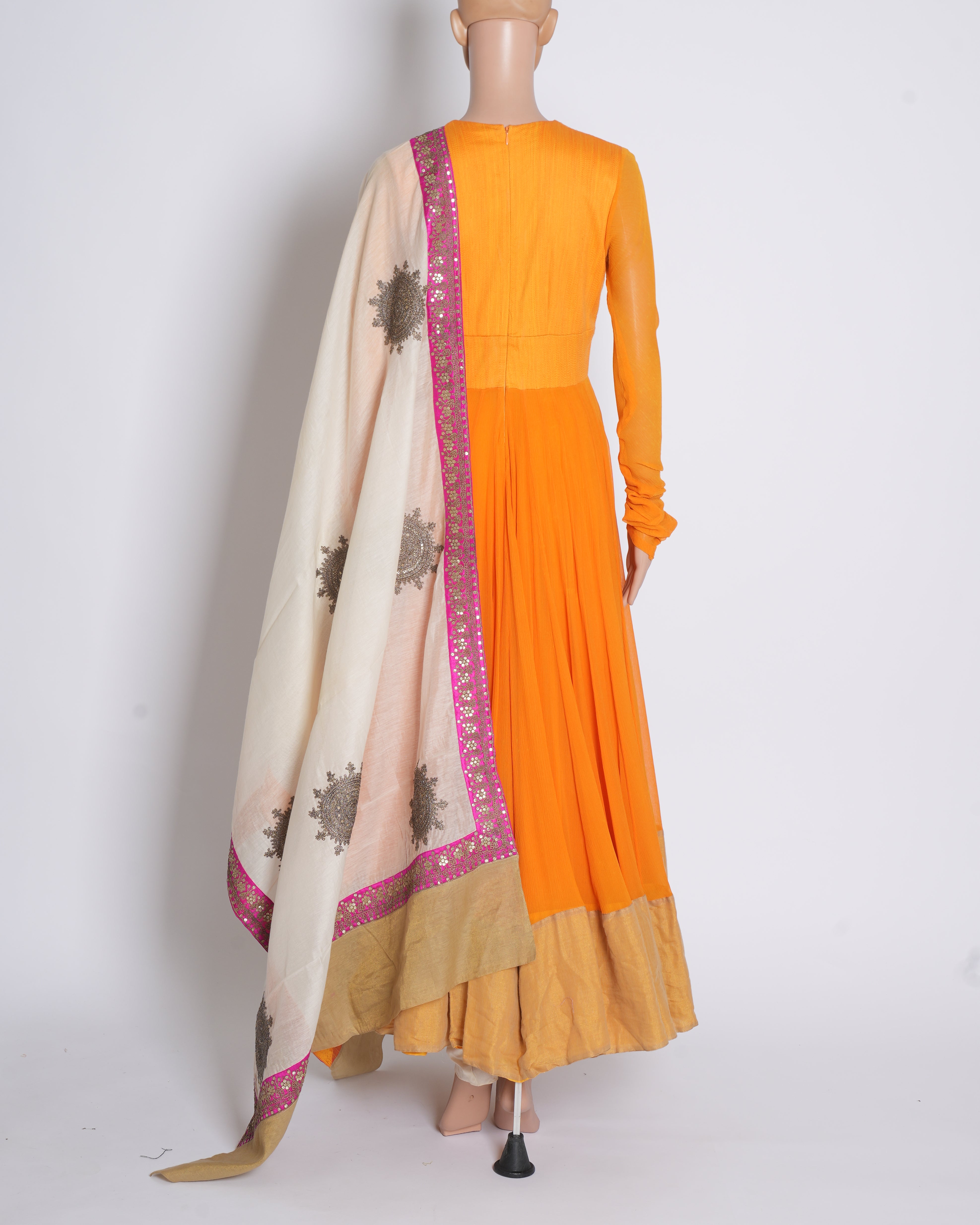 Anamika Khanna Orange Anarkali Set