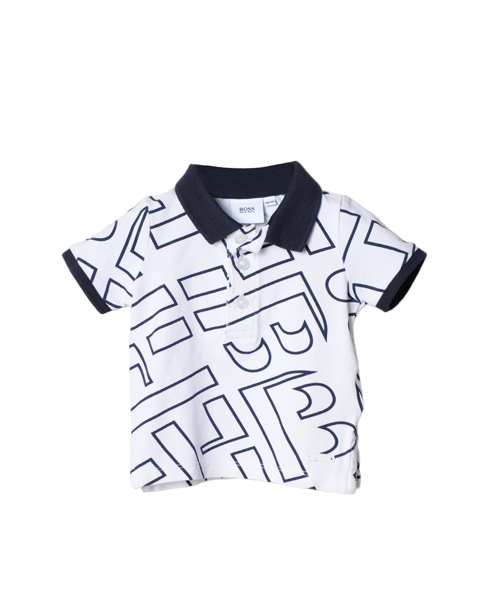 Boss Black & White Printed Polo T-Shirt